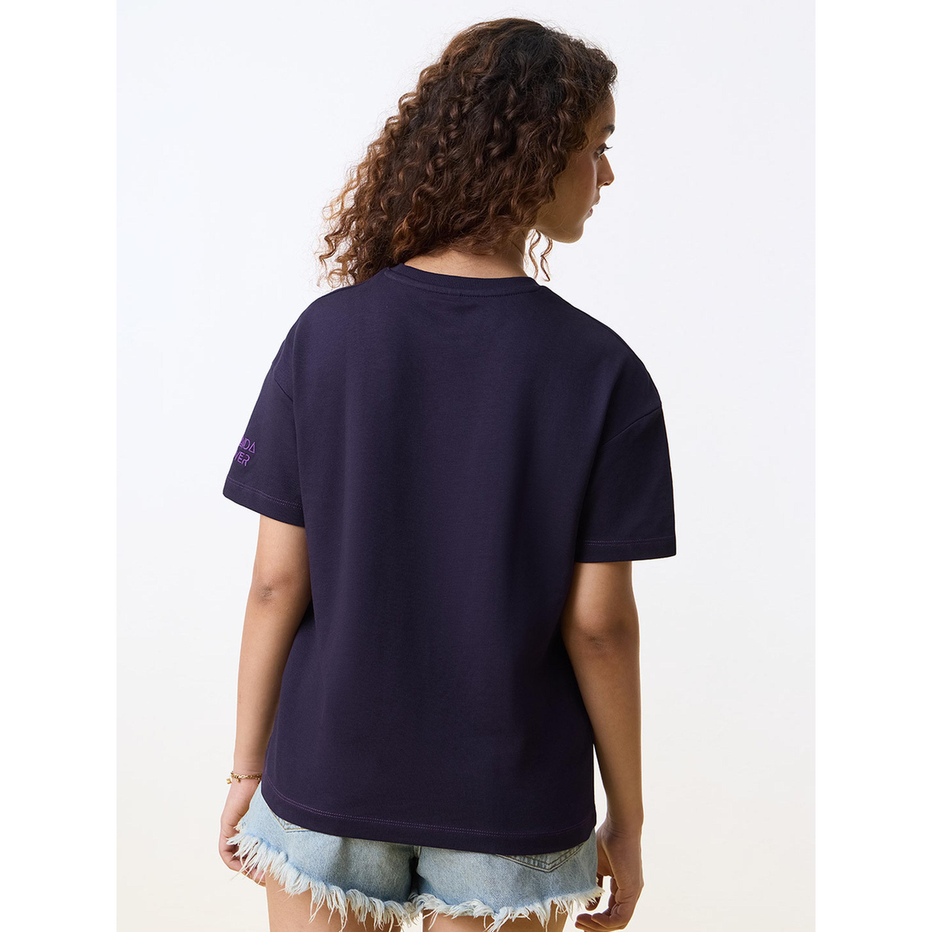 The Souled Store X Styli Purple Black Panther Oversized T-Shirt with Short Sleeve and Round Neck-women-clothing-tshirts-image-4
