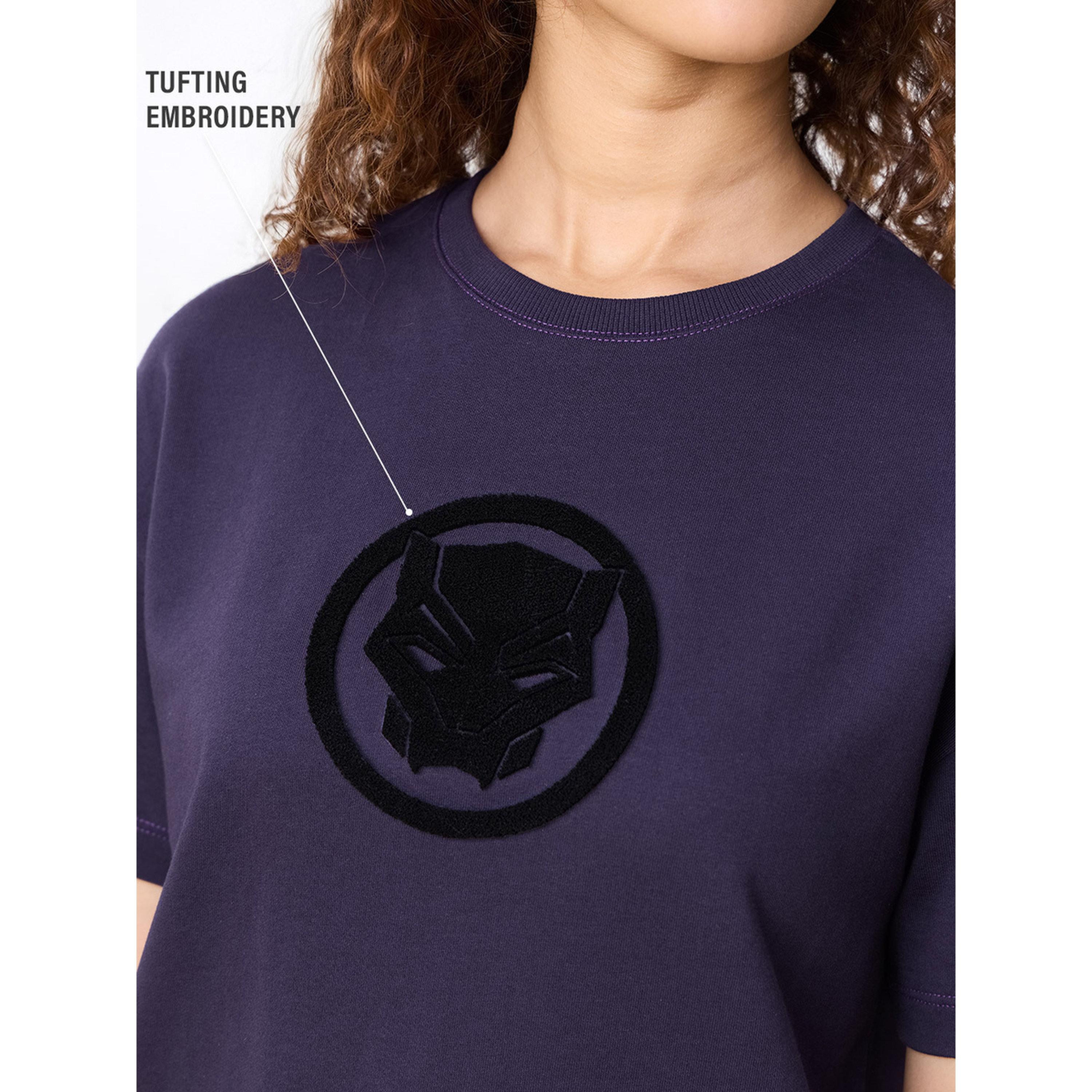 The Souled Store X Styli Purple Black Panther Oversized T-Shirt with Short Sleeve and Round Neck-women-clothing-tshirts-image-6