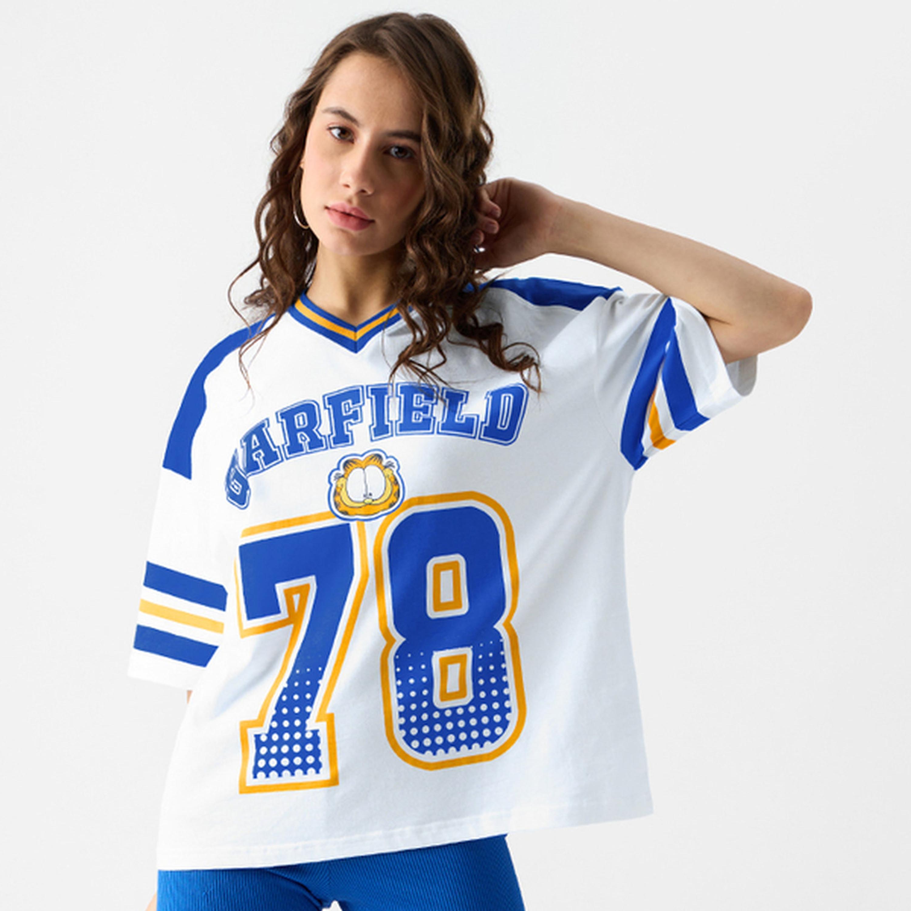The Souled Store X Styli Garfield 78 Varsity Oversized T-Shirt-women-clothing-tshirts-image-1