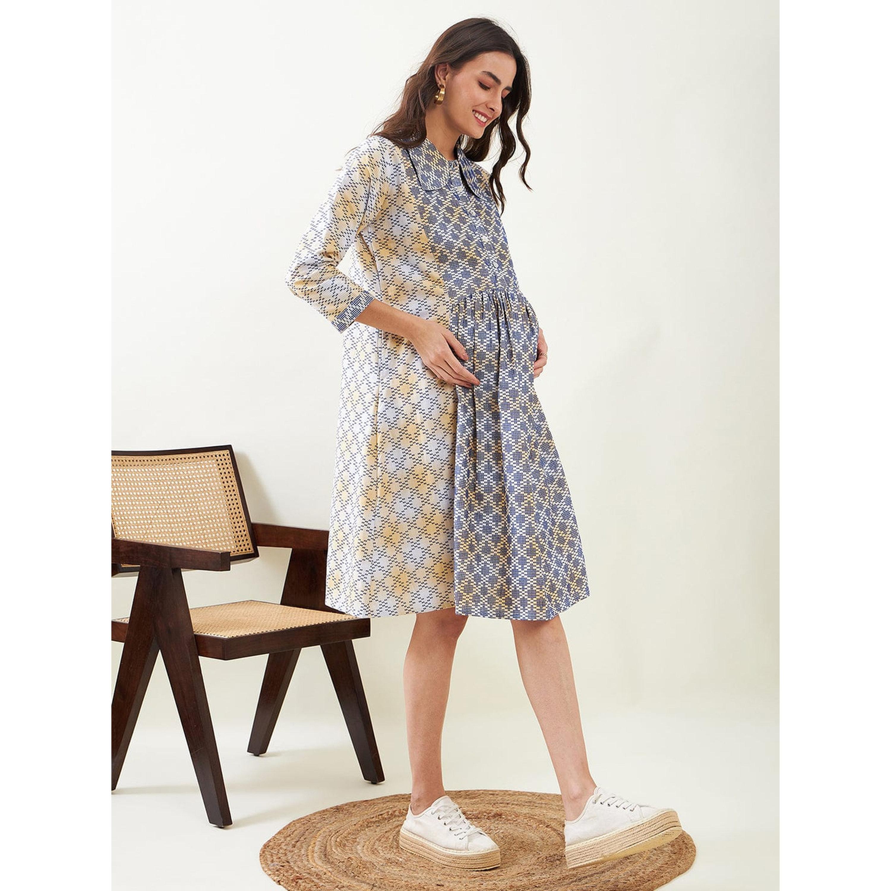 فستان ميدي سكيتر بلمسات جرافيك للحوامل-women-clothing-maternity-dresses-image-3