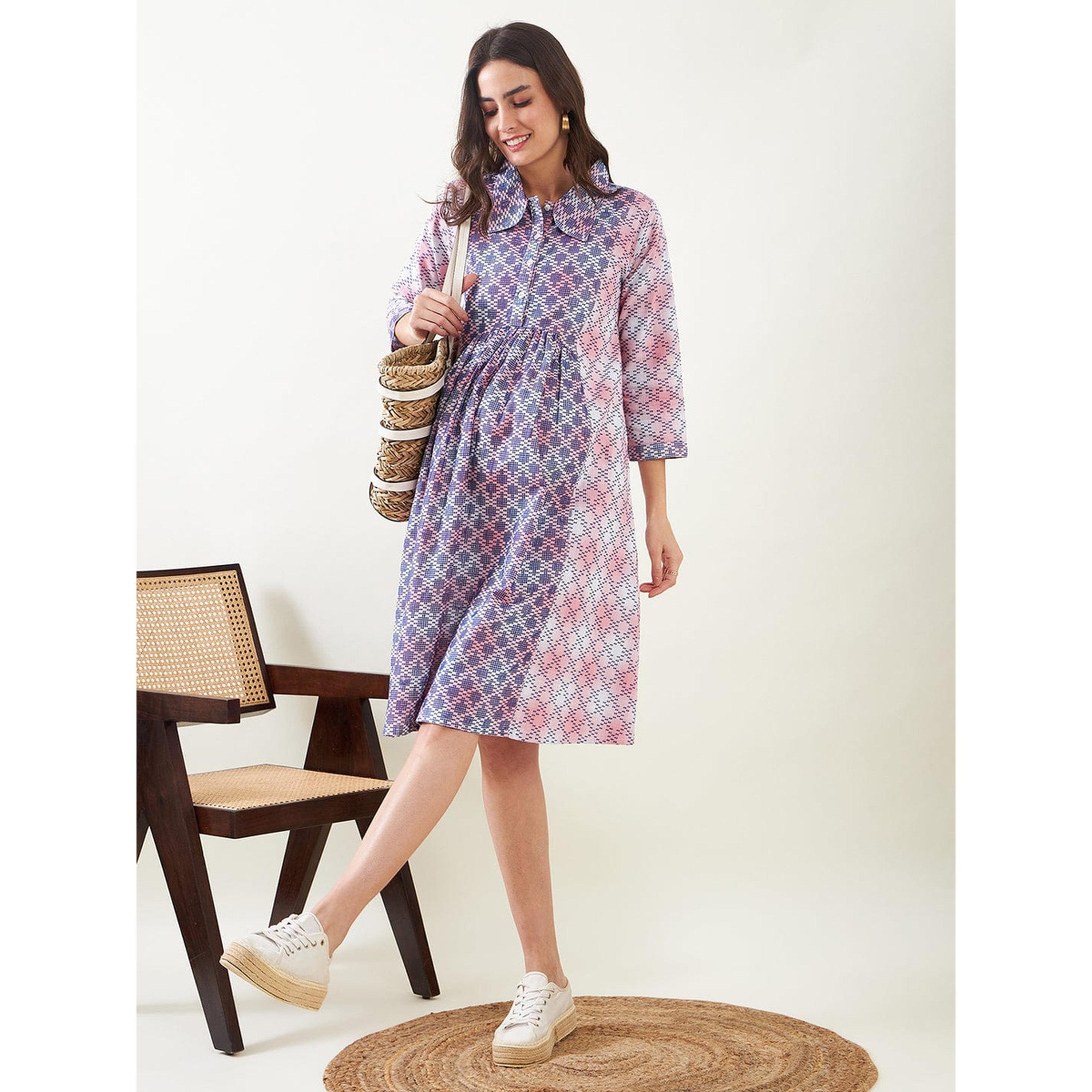 فستان ميدي سكيتر بلمسات جرافيك للحوامل-women-clothing-maternity-dresses-image-2