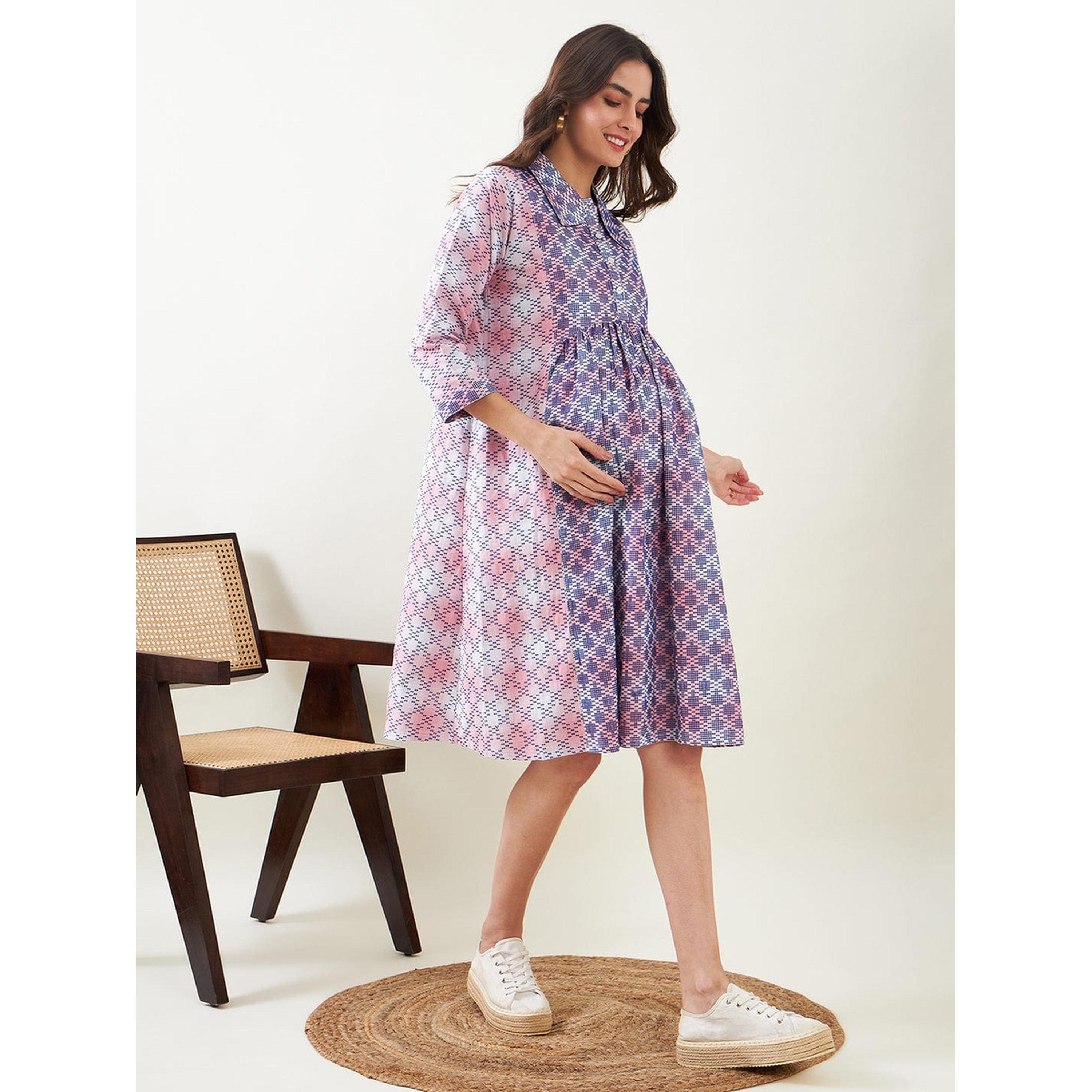 فستان ميدي سكيتر بلمسات جرافيك للحوامل-women-clothing-maternity-dresses-image-3