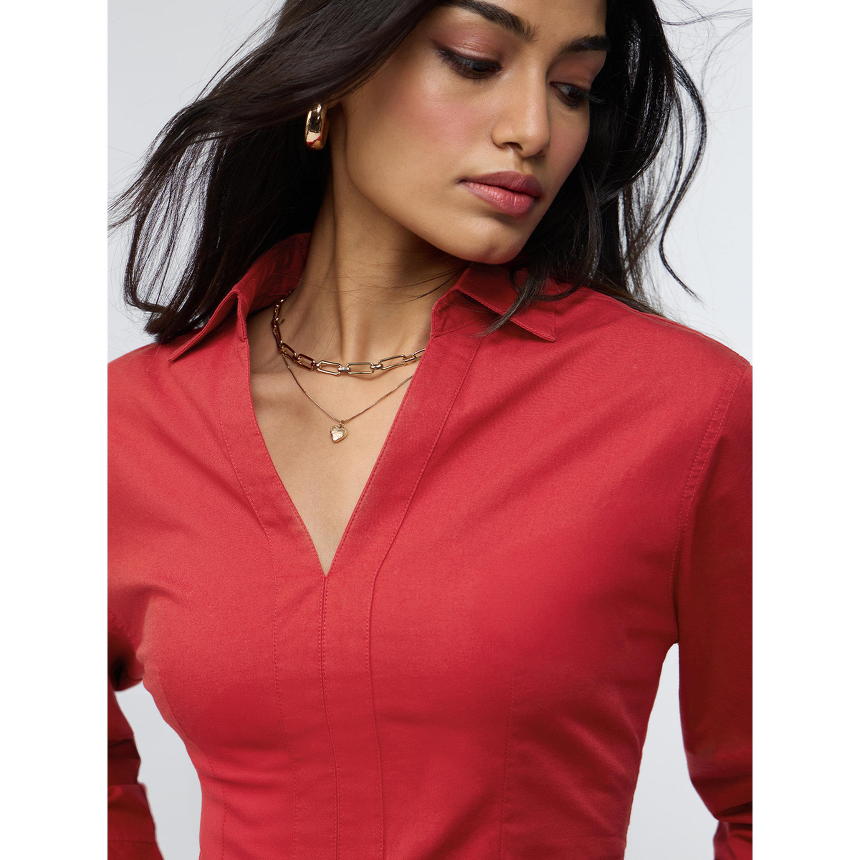 قميص أحمر بأكمام طويلة بقصة مستقيمة-women-clothing-shirtsandblouses-shirts-image-4