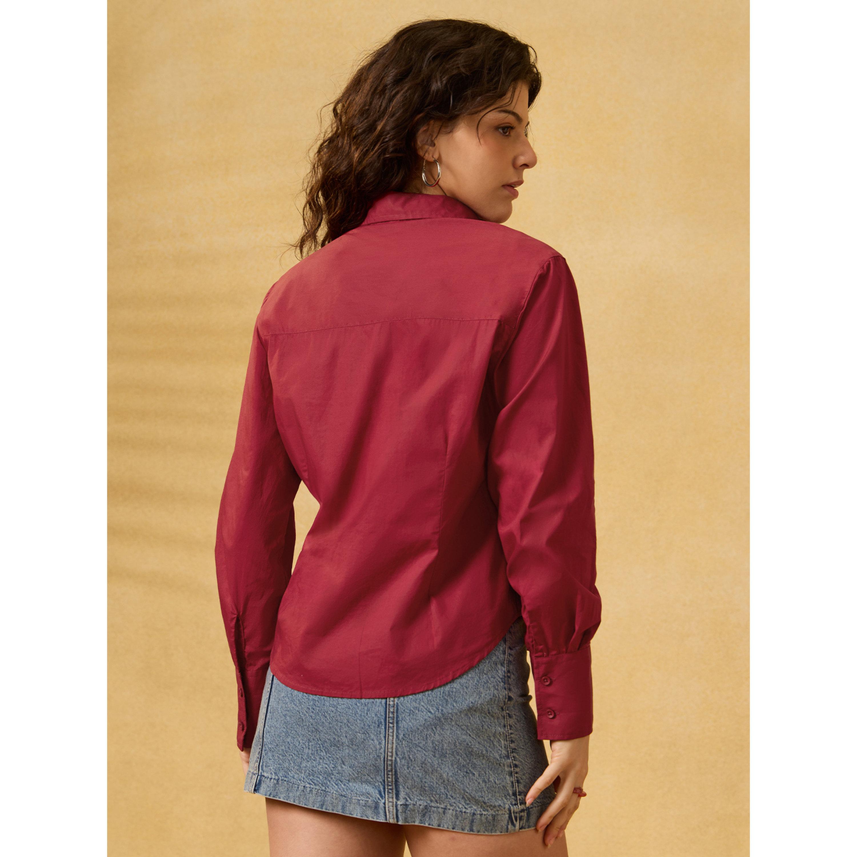 بلوزة حمراء بأكمام طويلة بقصة مستقيمة-women-clothing-shirtsandblouses-shirts-image-2