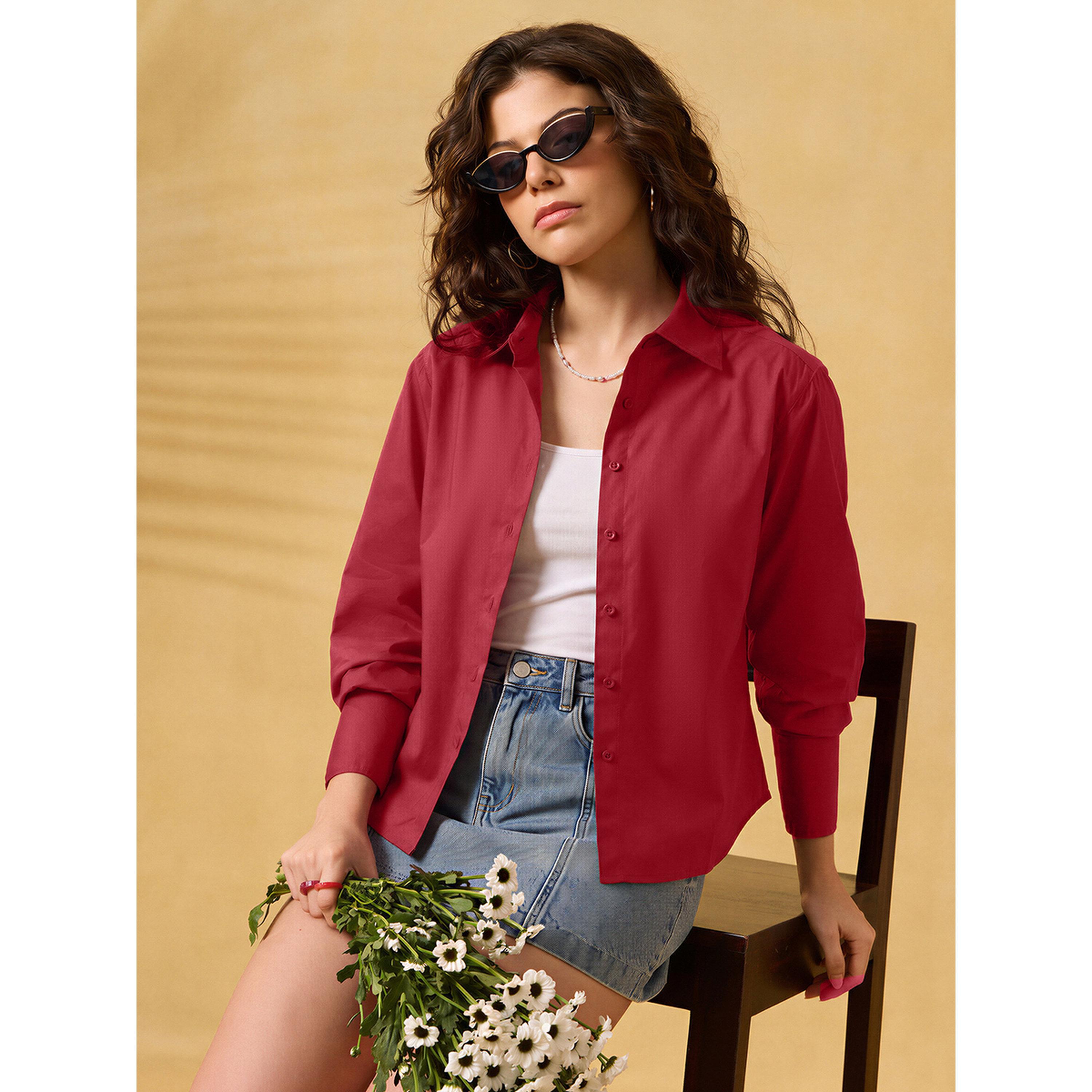 بلوزة حمراء بأكمام طويلة بقصة مستقيمة-women-clothing-shirtsandblouses-shirts-image-3