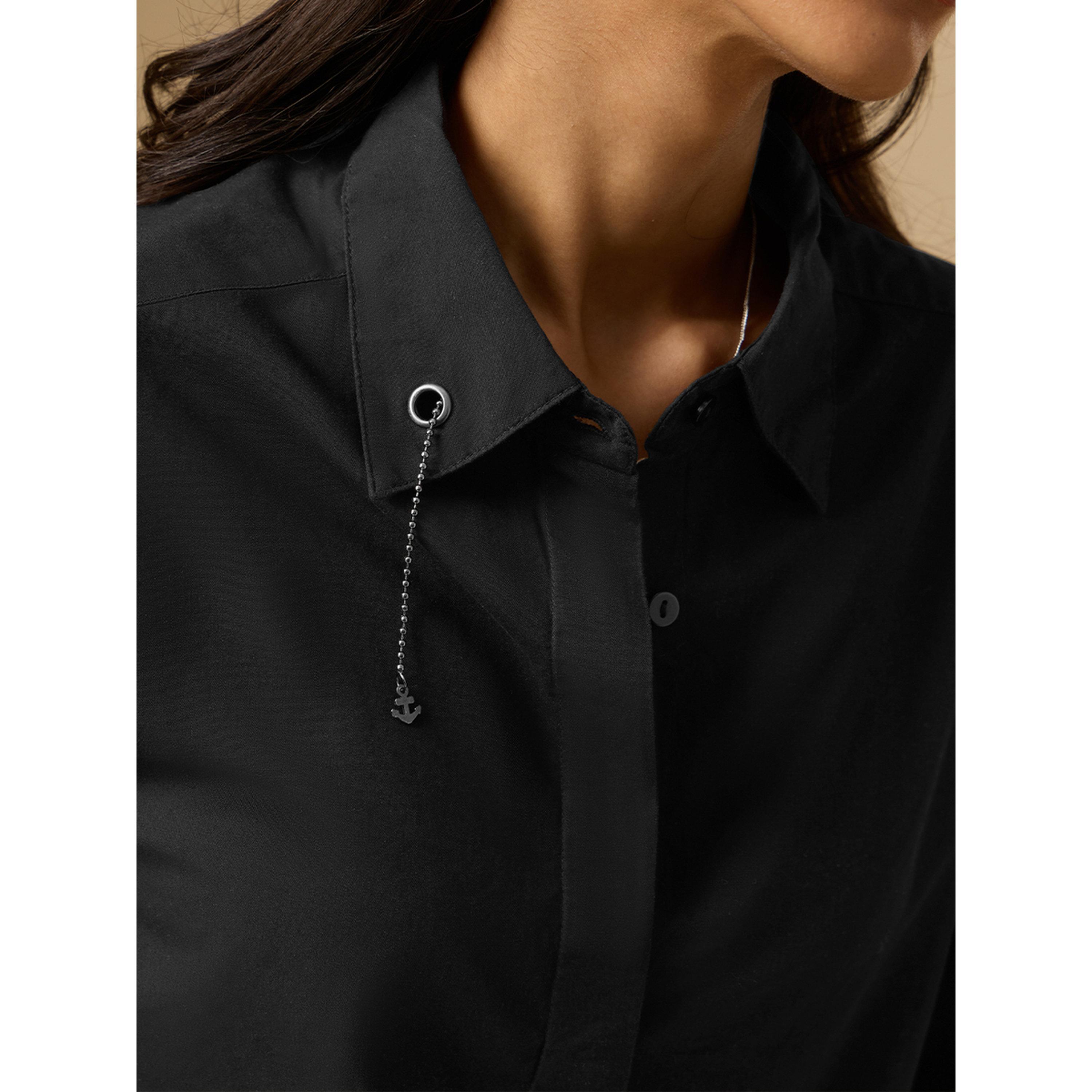 The Souled Store X Styli Chic Black Relaxed Fit Long Sleeve Shirt-women-clothing-shirtsandblouses-shirts-image-5