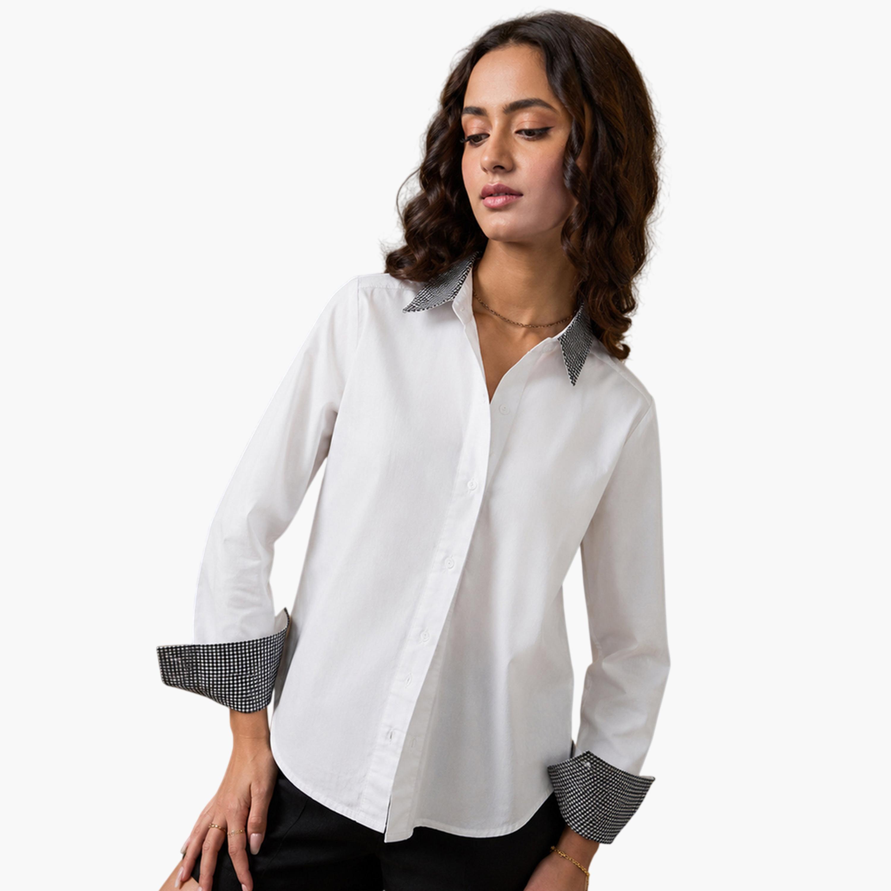 بلوزة أوف وايت بأكمام طويلة بقصة مريحة-women-clothing-shirtsandblouses-shirts-image-1