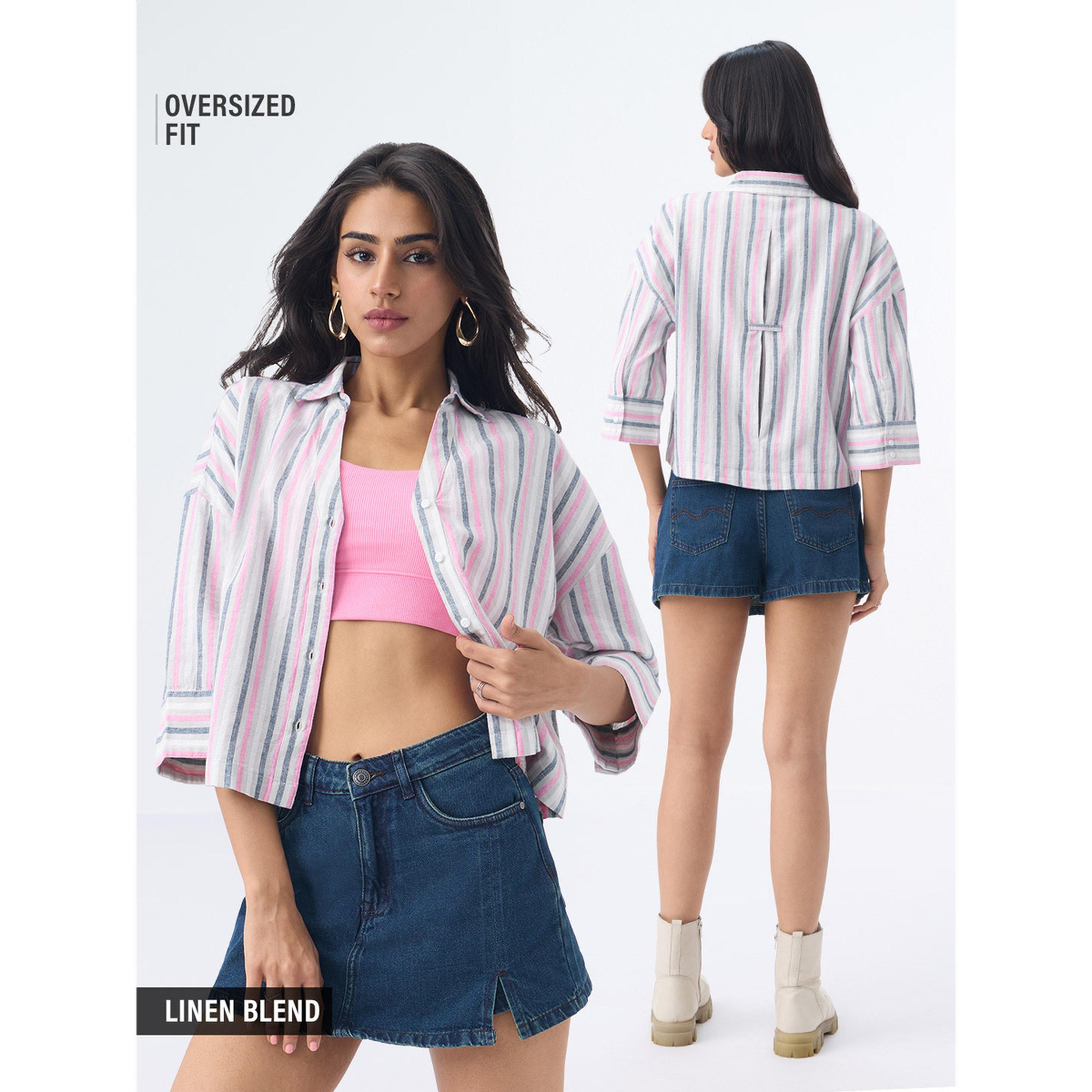 بلوزة واسعة مزيج الكتان ومخططة-women-clothing-shirtsandblouses-shirts-image-3