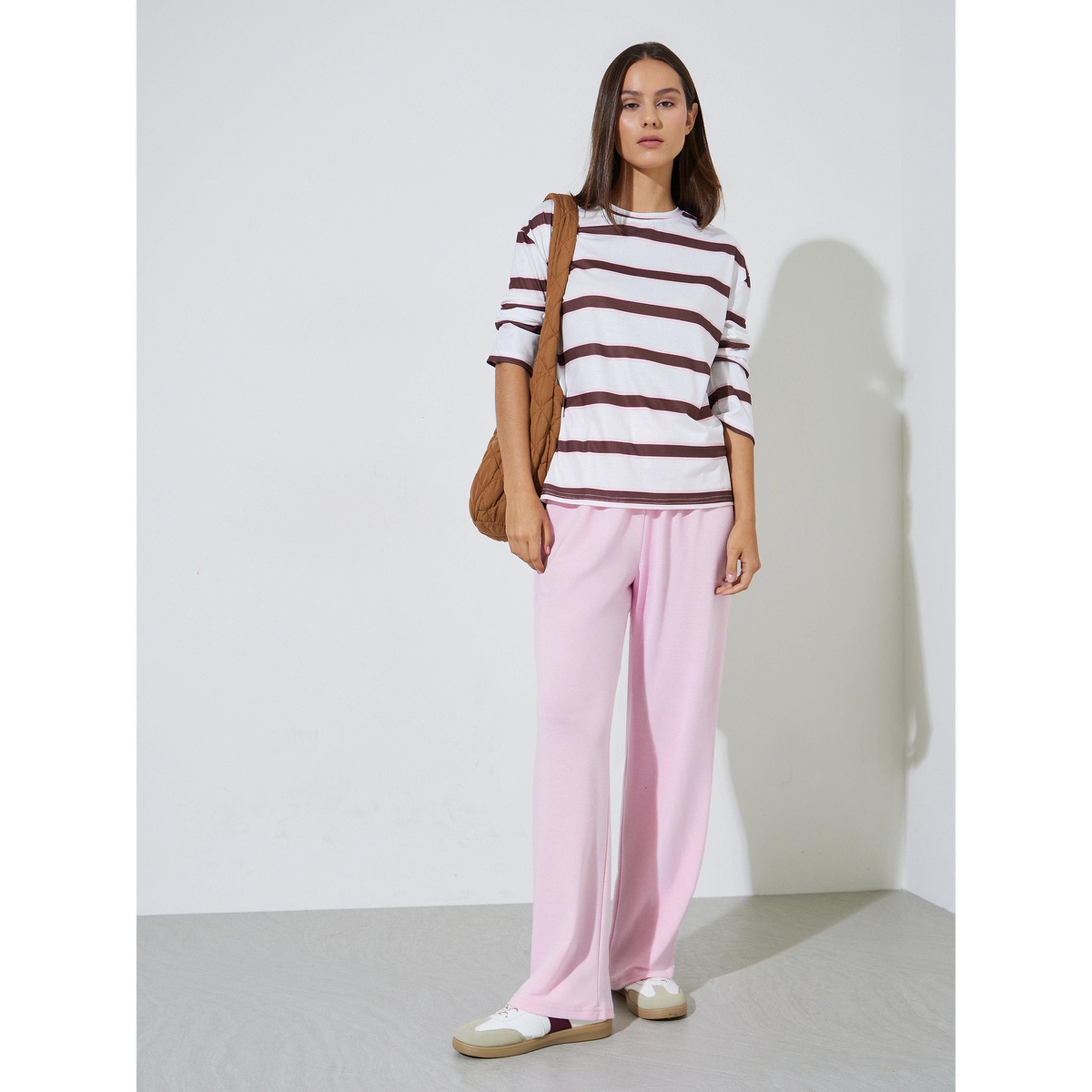 تيشيرت واسع بأكمام طويلة ومخطط متعدد الألوان-women-clothing-tshirts-image-2