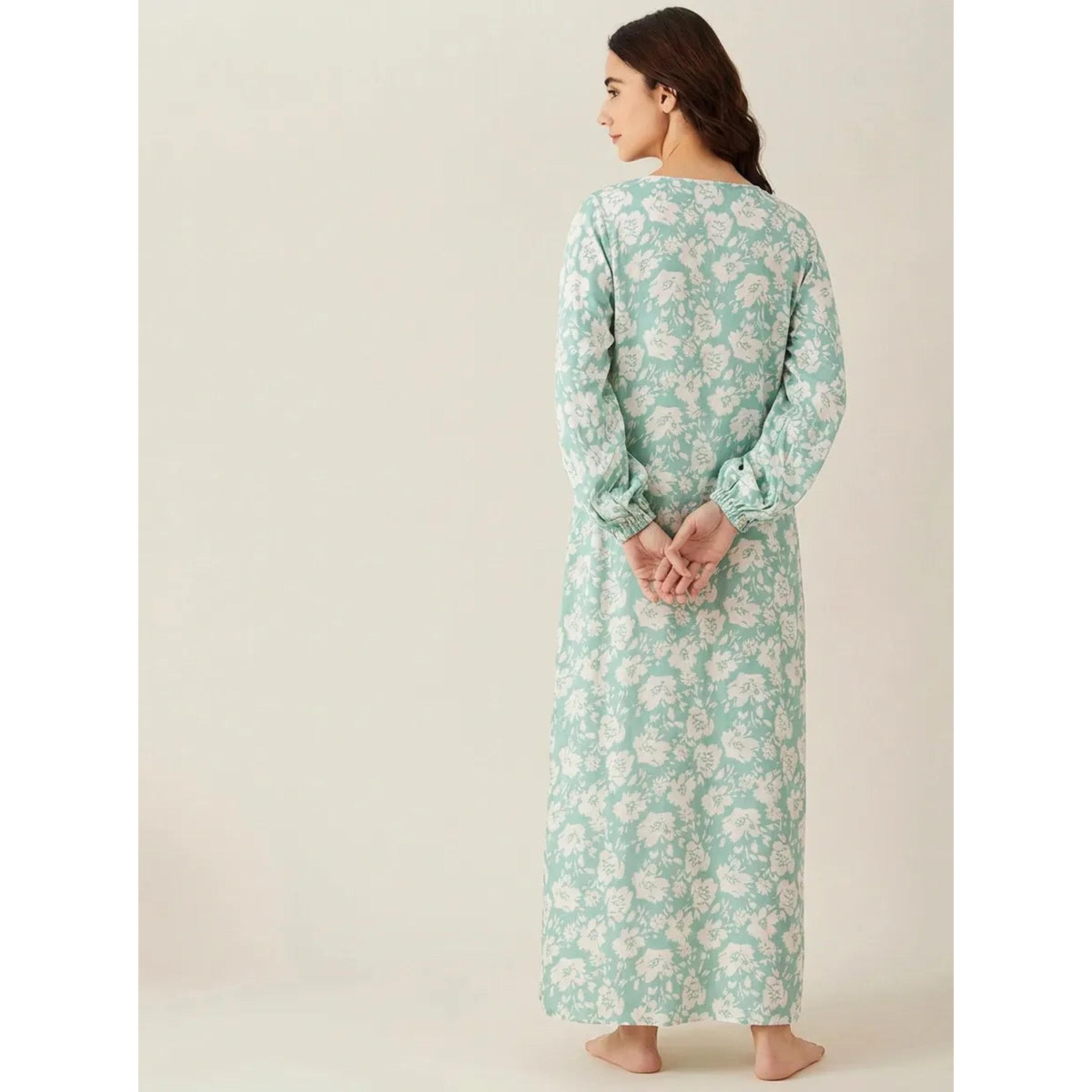 قميص نوم للحوامل بأكمام طويلة وطبعة زهور-women-clothing-maternity-nightwear-image-4