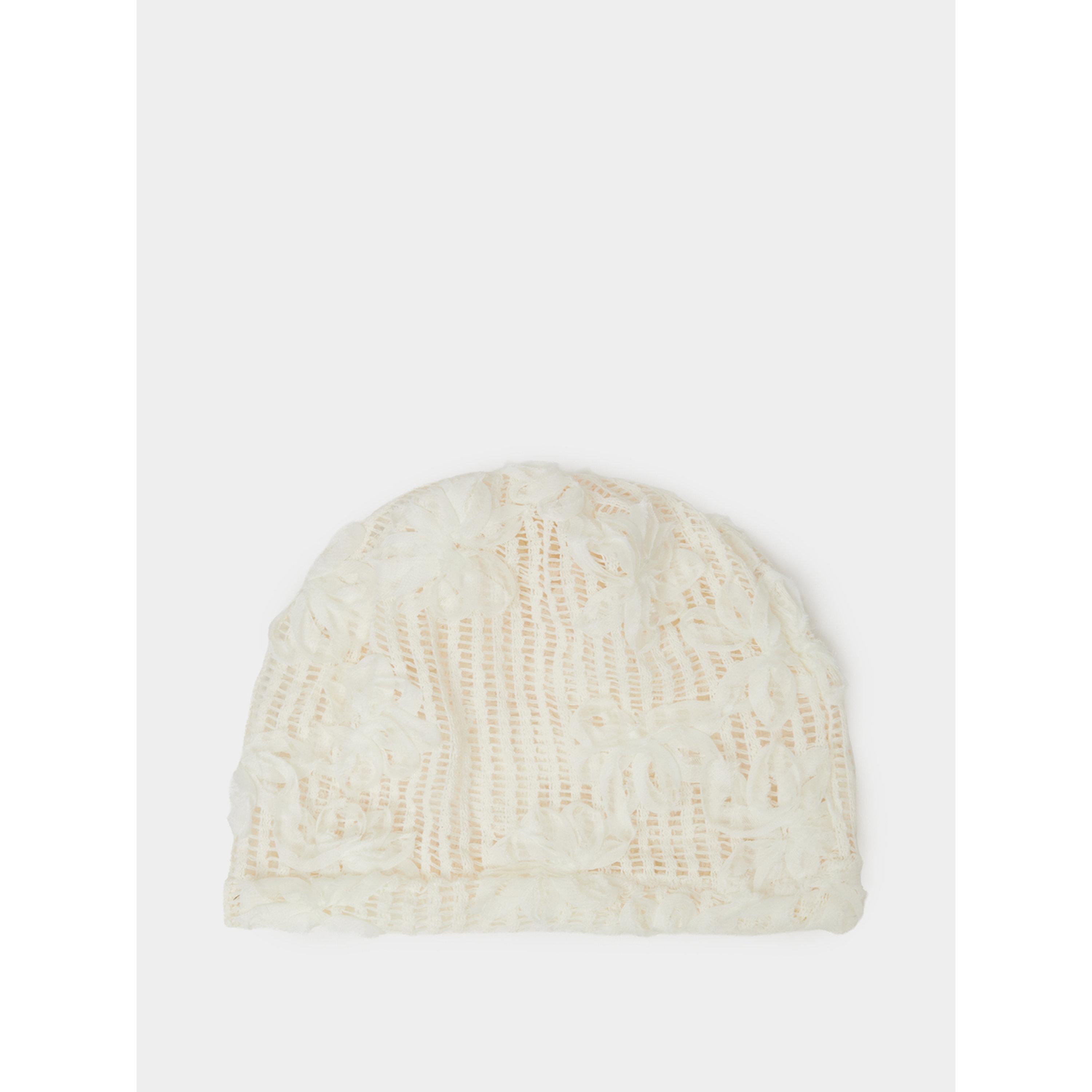 بينيه بتطاريز أزهار باللون البيج-women-clothingaccessories-capsandhats-image-1