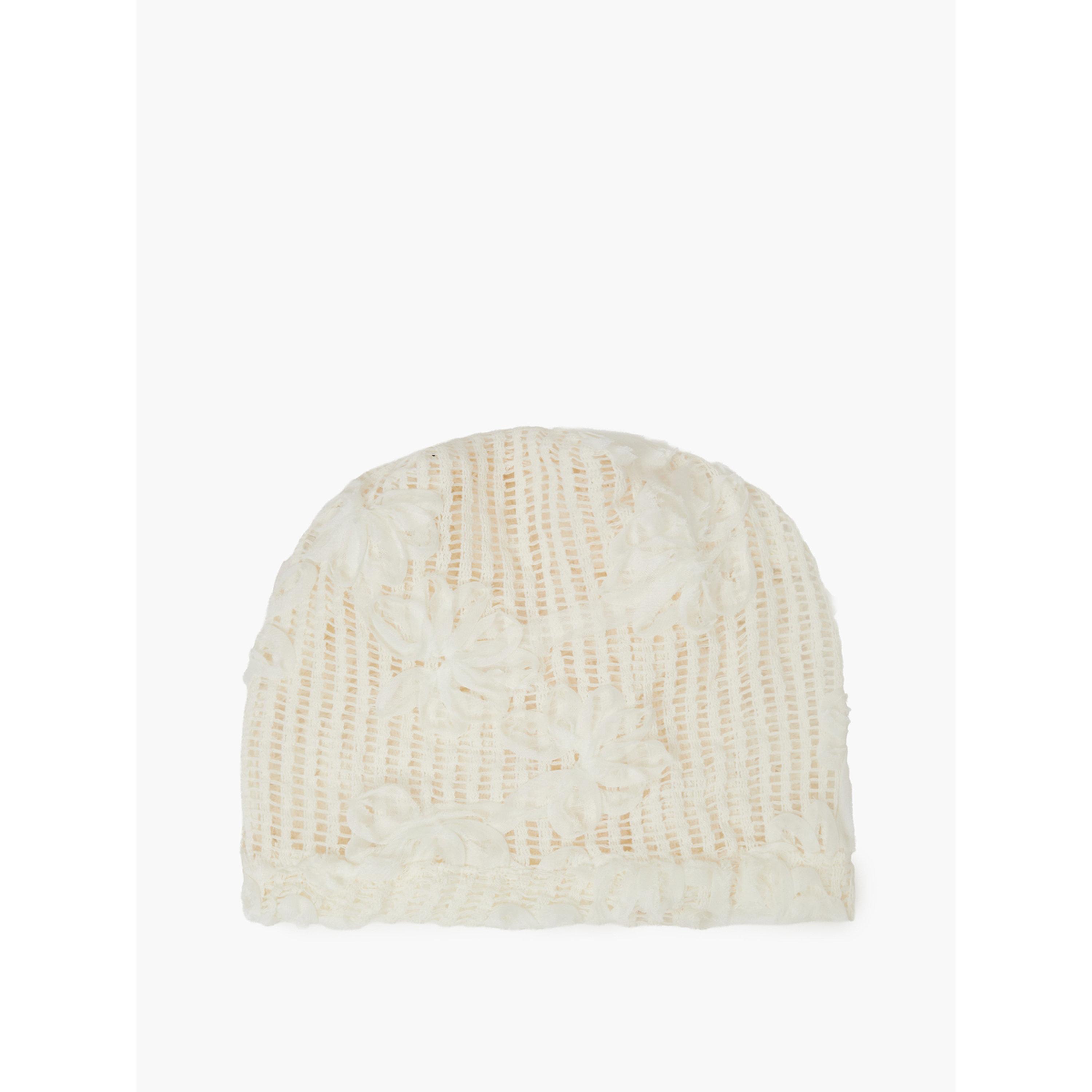بينيه بتطاريز أزهار باللون البيج-women-clothingaccessories-capsandhats-image-2