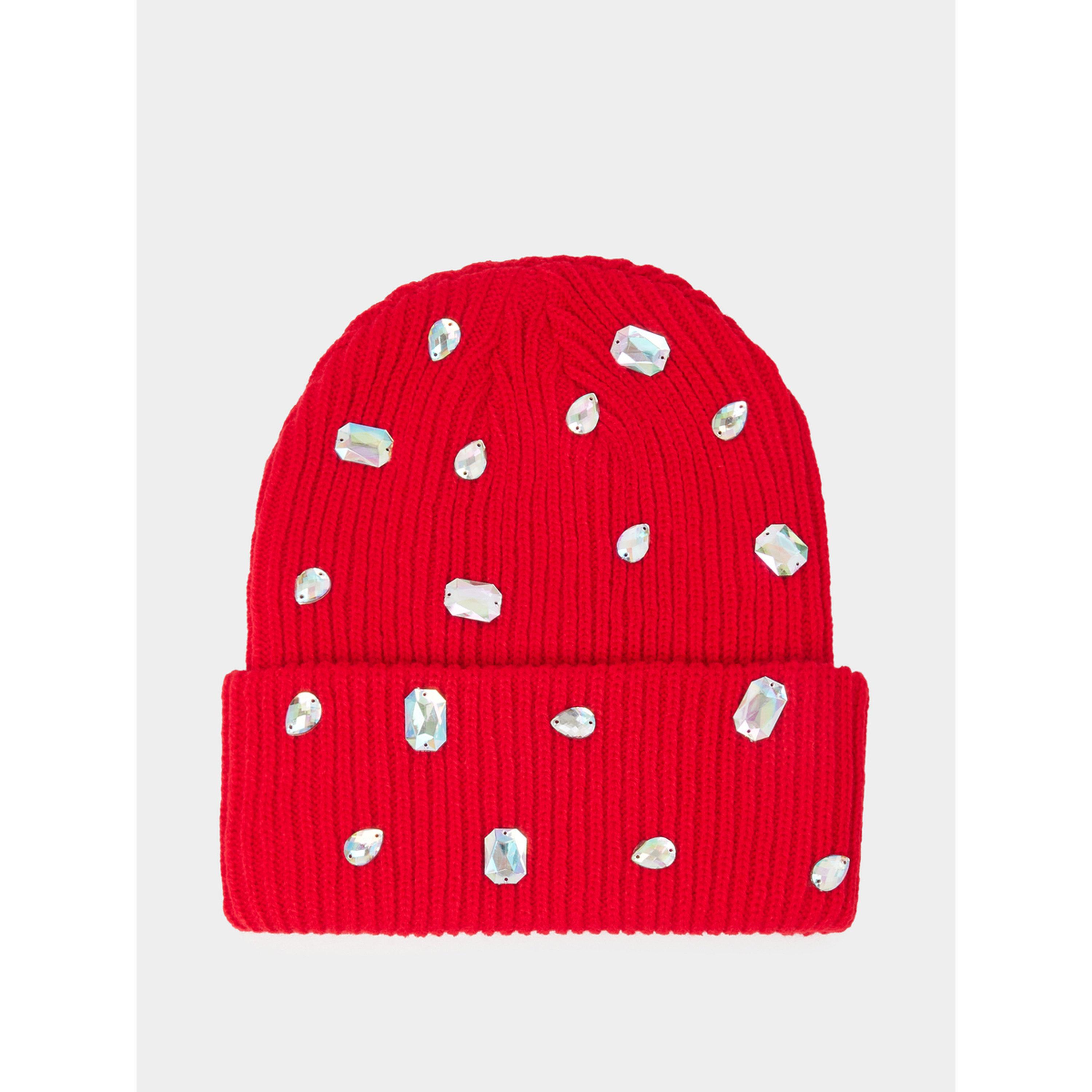 Styli Red Embellished Beanie-women-clothingaccessories-capsandhats-image-1