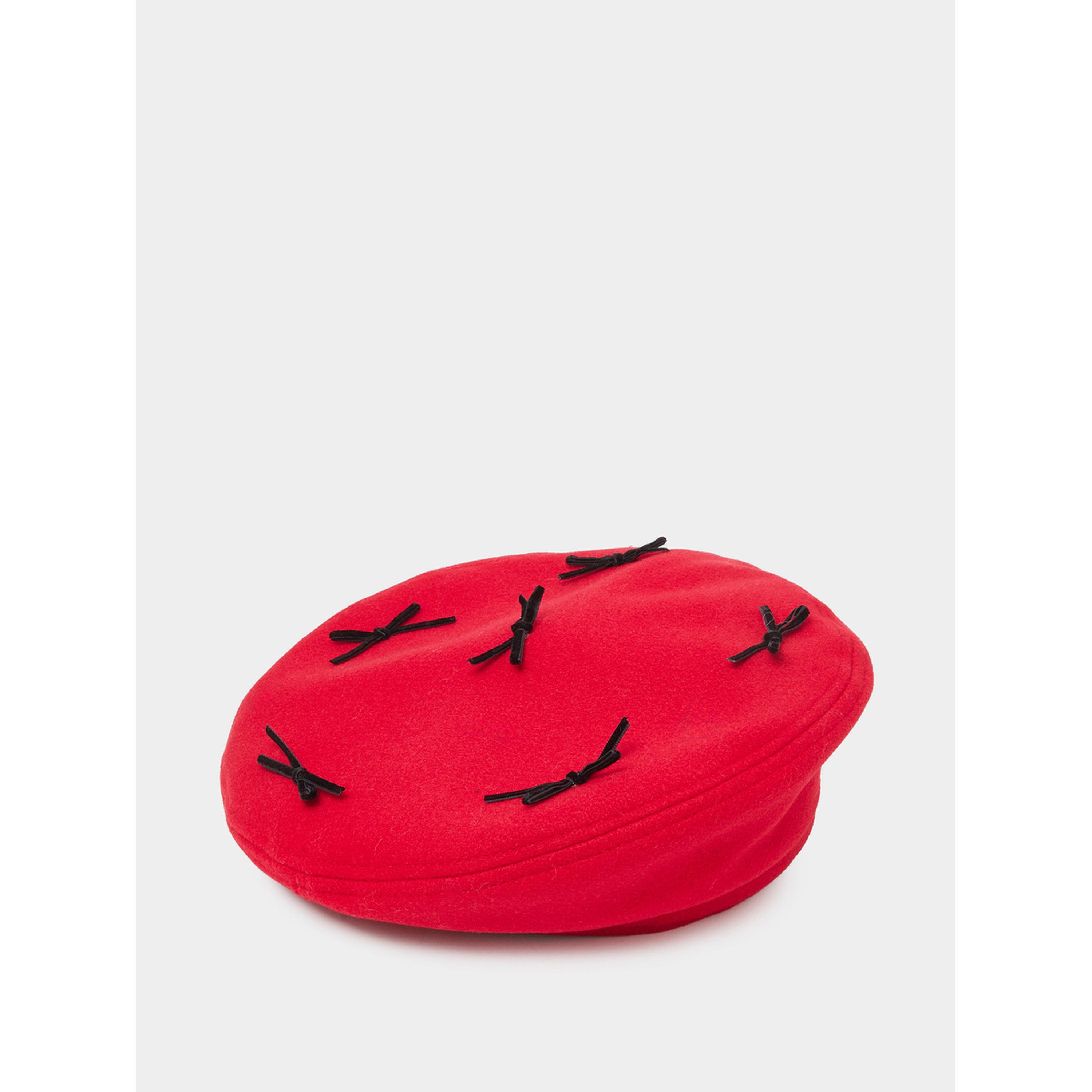 Styli Red Ribbon Patch Beret-women-clothingaccessories-capsandhats-image-1
