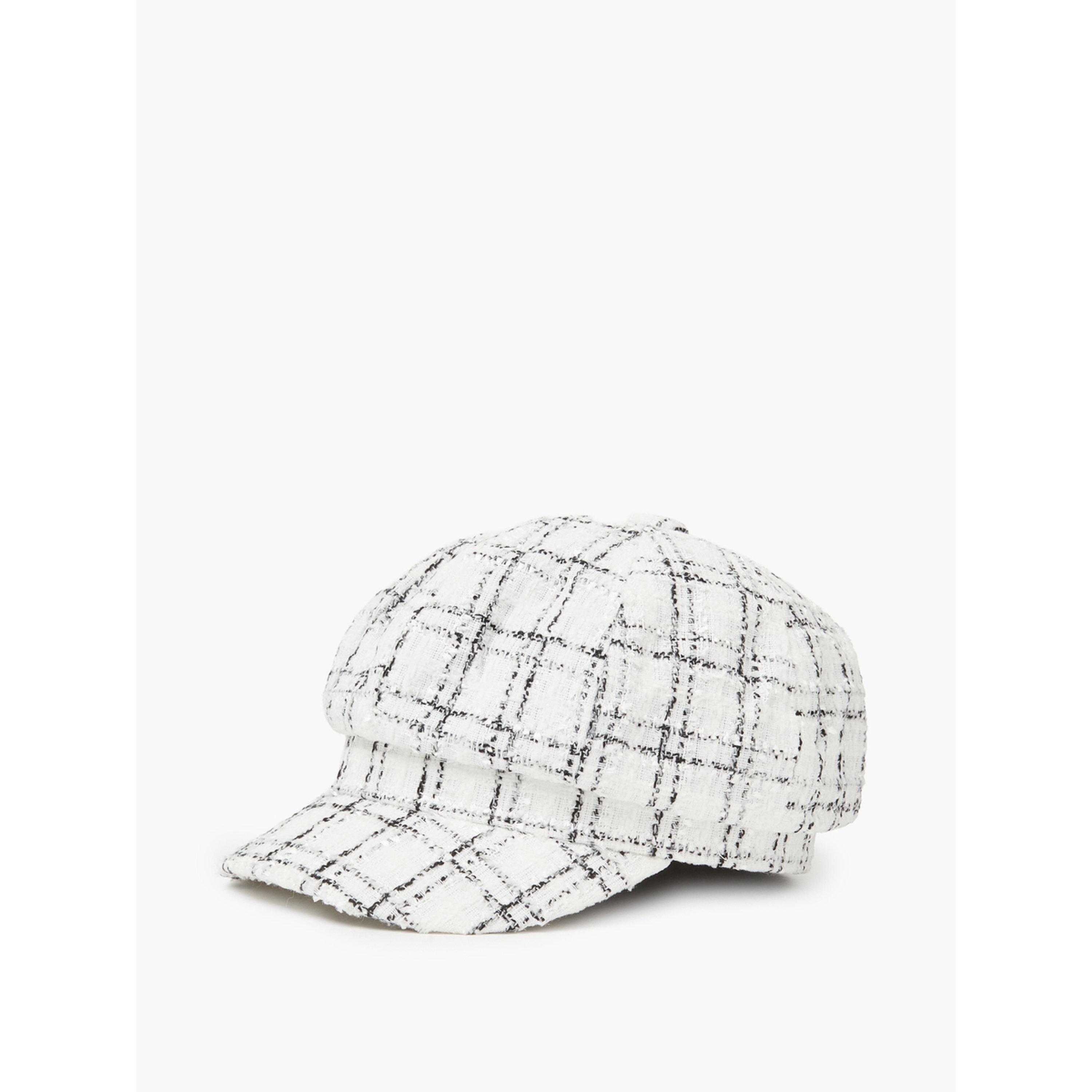 Styli White Tweed-Look Cap-women-clothingaccessories-capsandhats-image-1