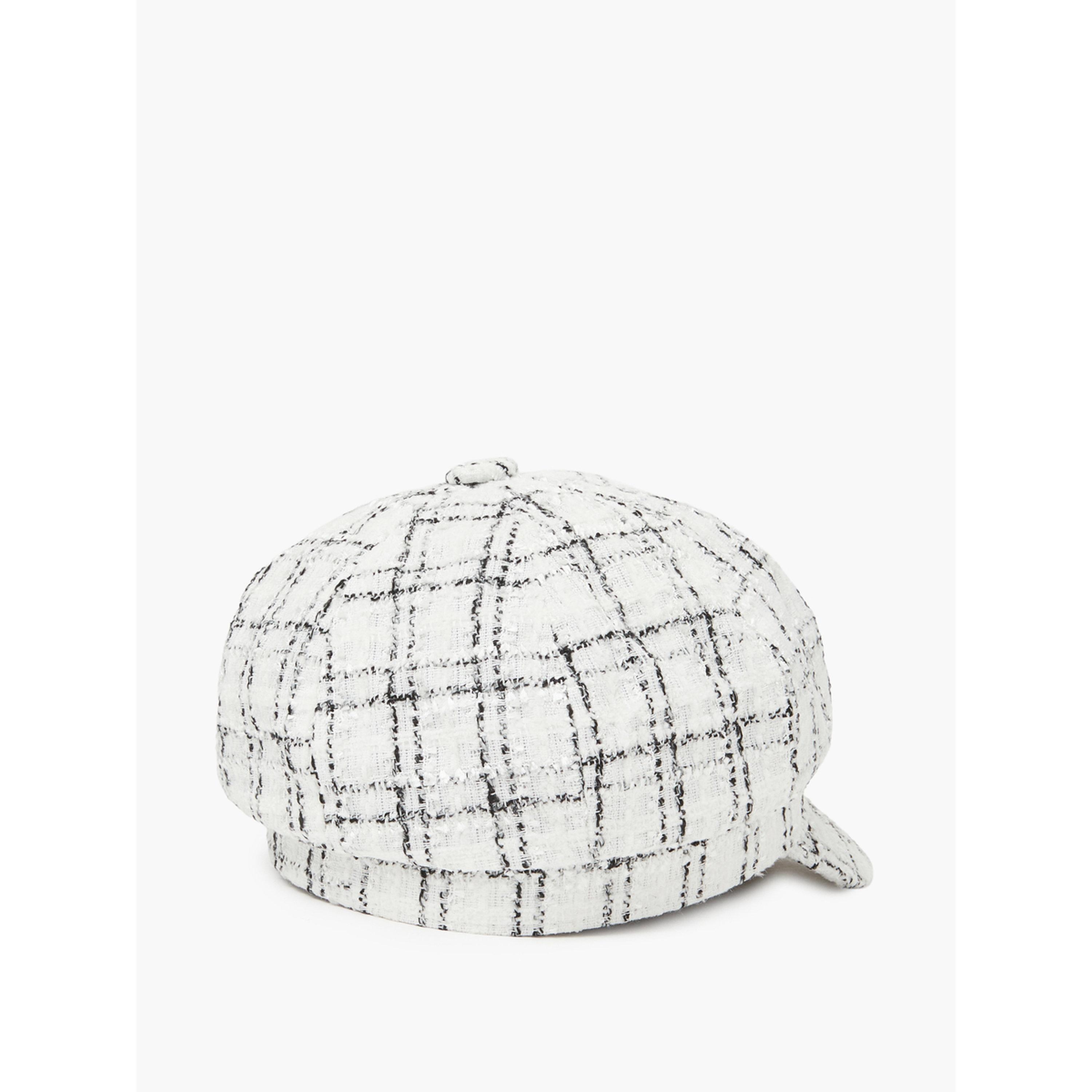 Styli White Tweed-Look Cap-women-clothingaccessories-capsandhats-image-2