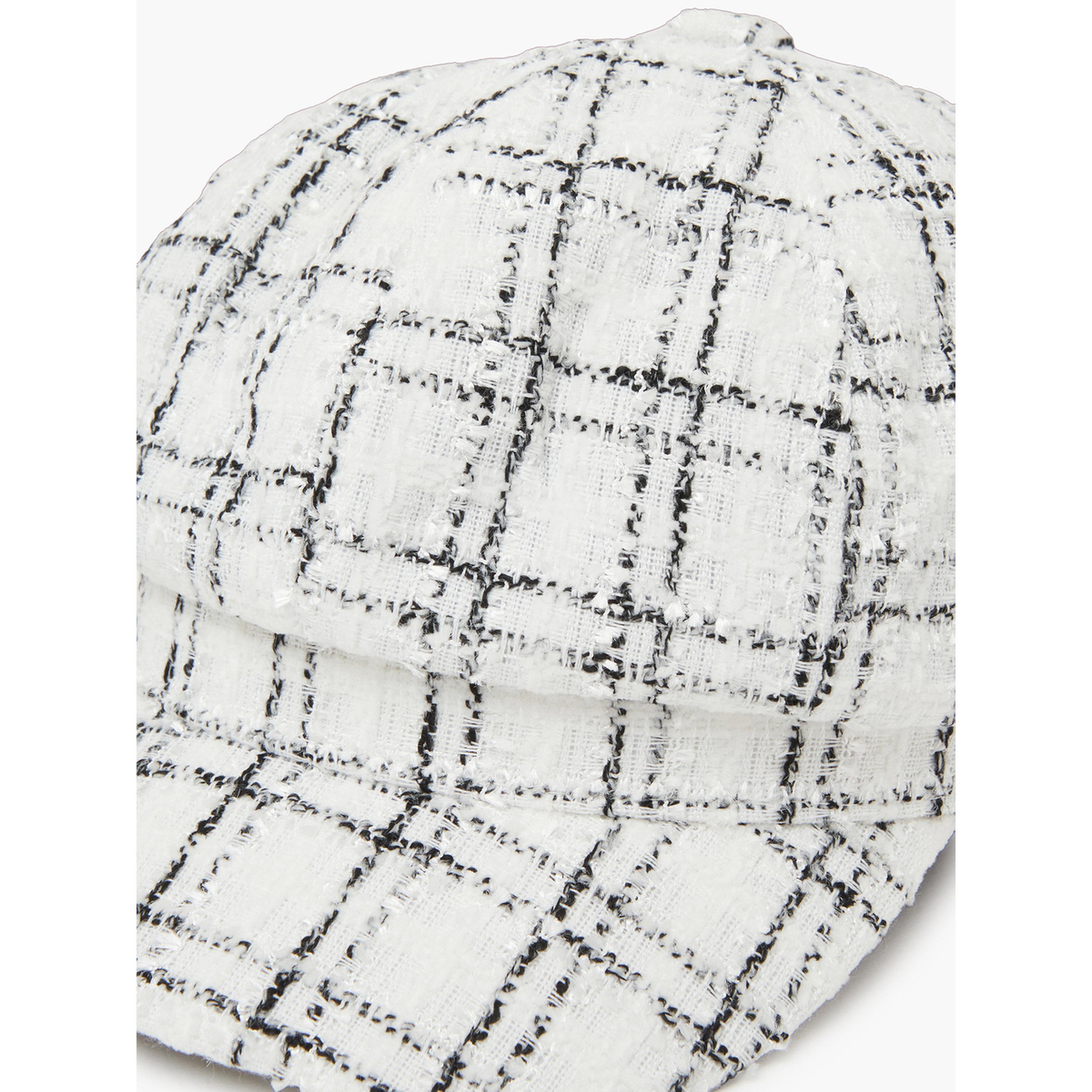 Styli White Tweed-Look Cap-women-clothingaccessories-capsandhats-image-3
