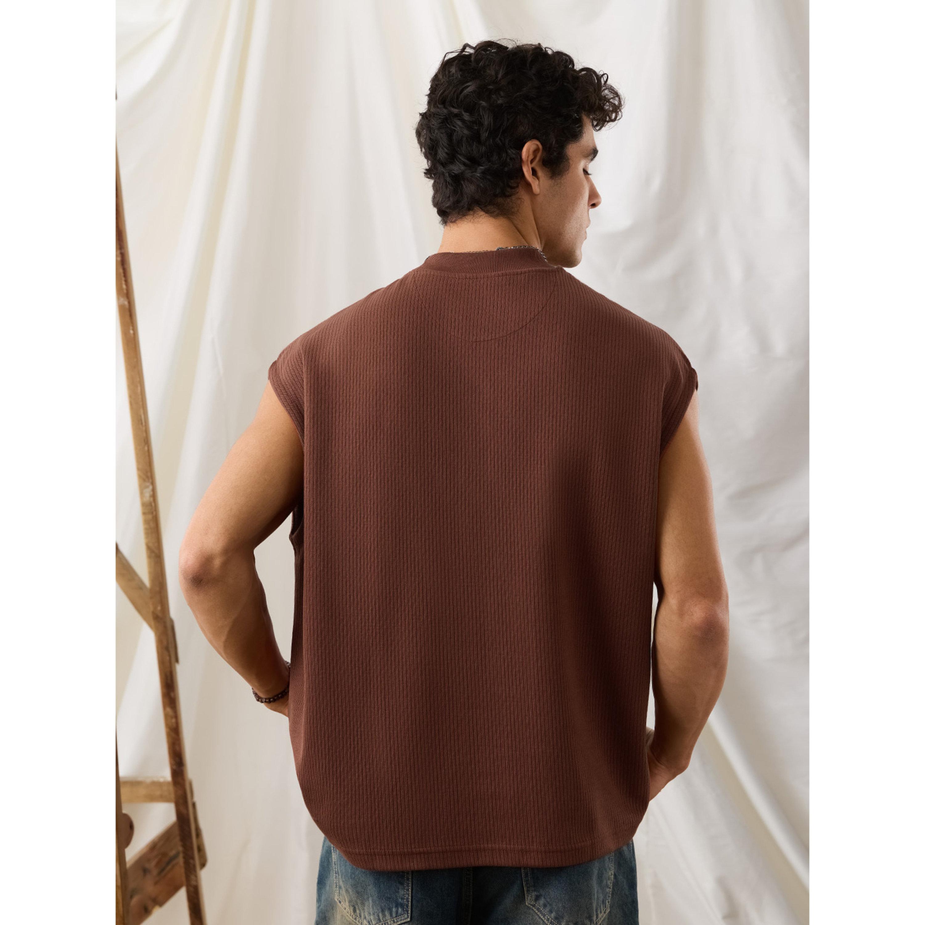 The Souled Store X Styli Men Rust Oversized Ribbed Knit Vest-men-clothing-innerwear-vests-image-4