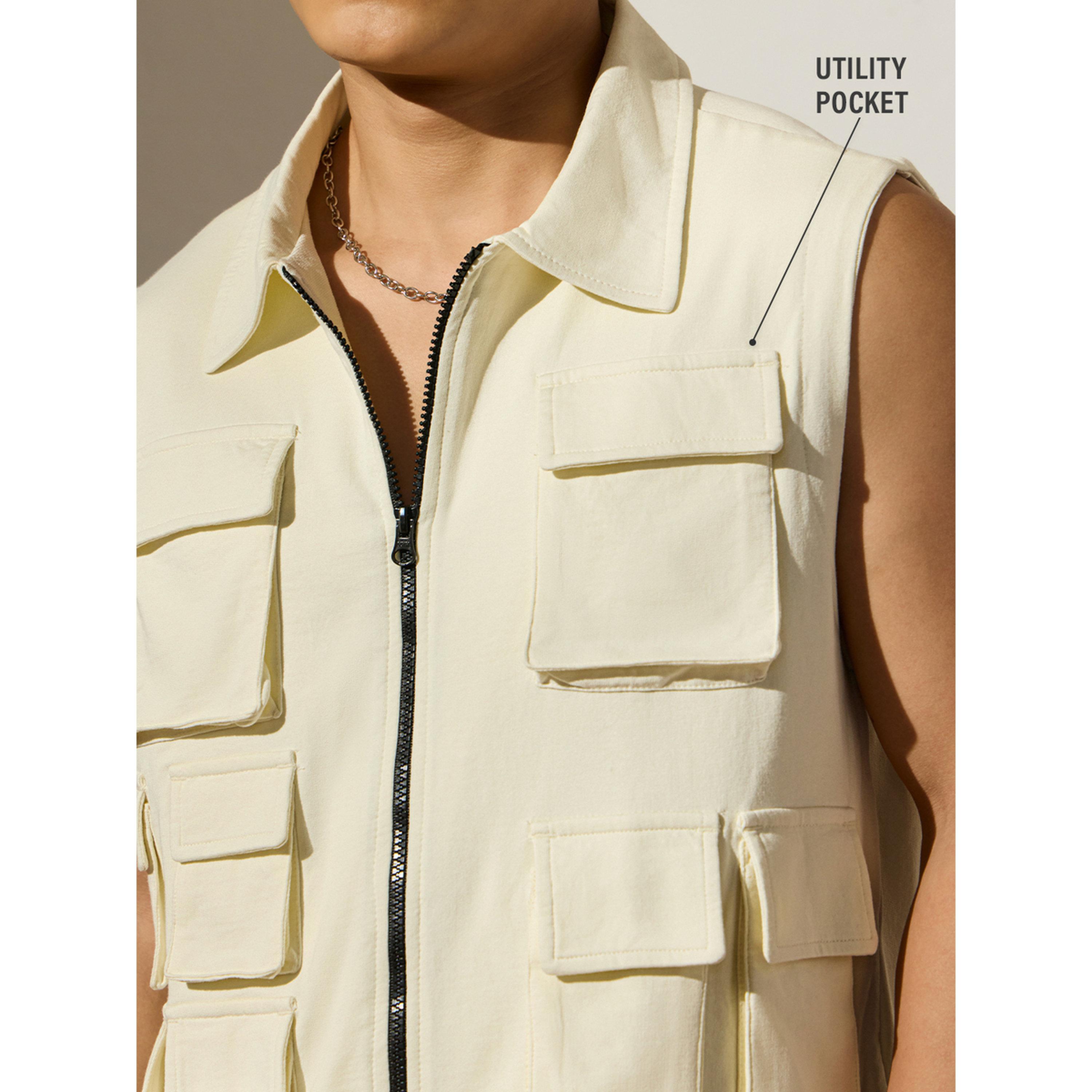 The Souled Store X Styli Men Cream Utility Vest with Pockets-men-clothing-innerwear-vests-image-4