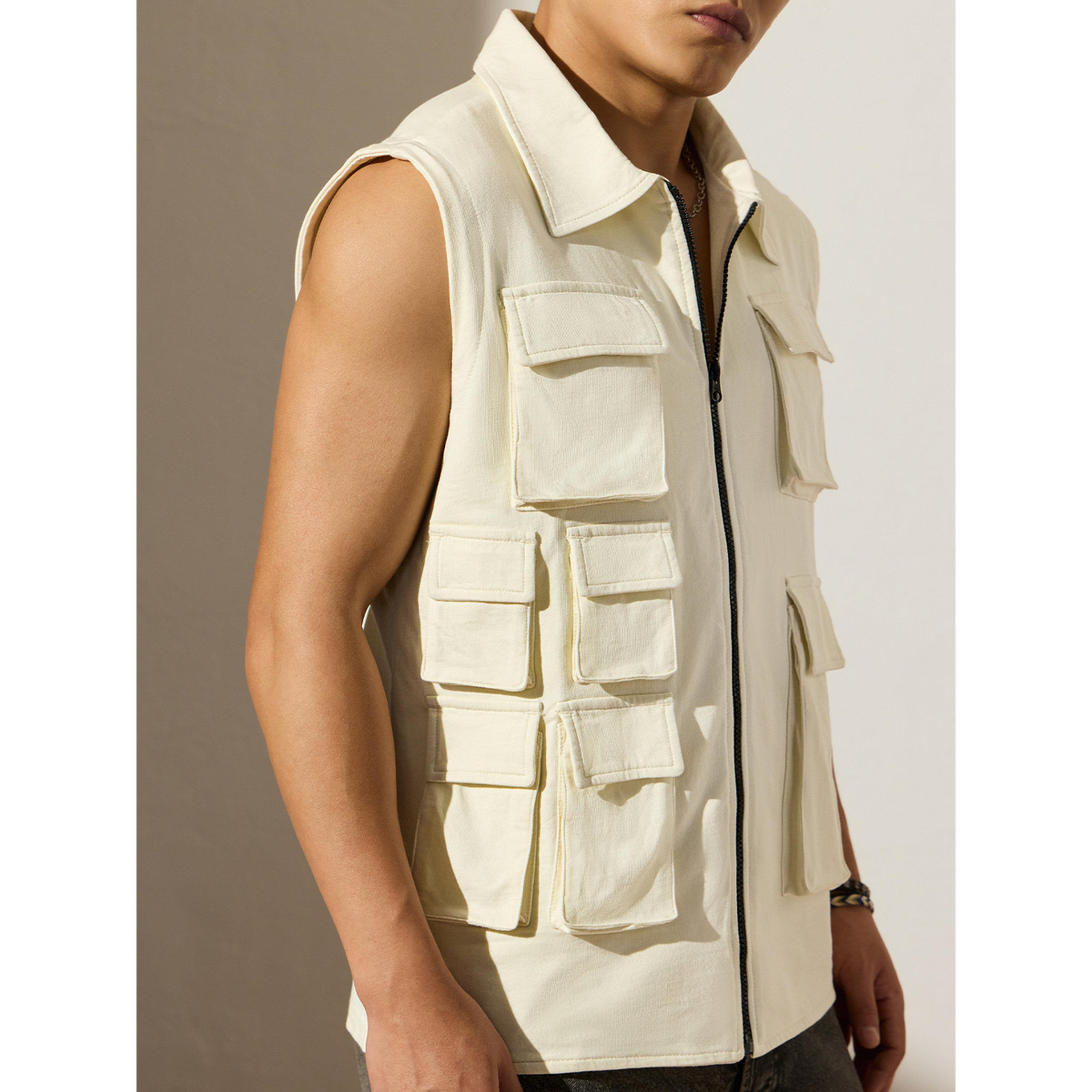 The Souled Store X Styli Men Cream Utility Vest with Pockets-men-clothing-innerwear-vests-image-5