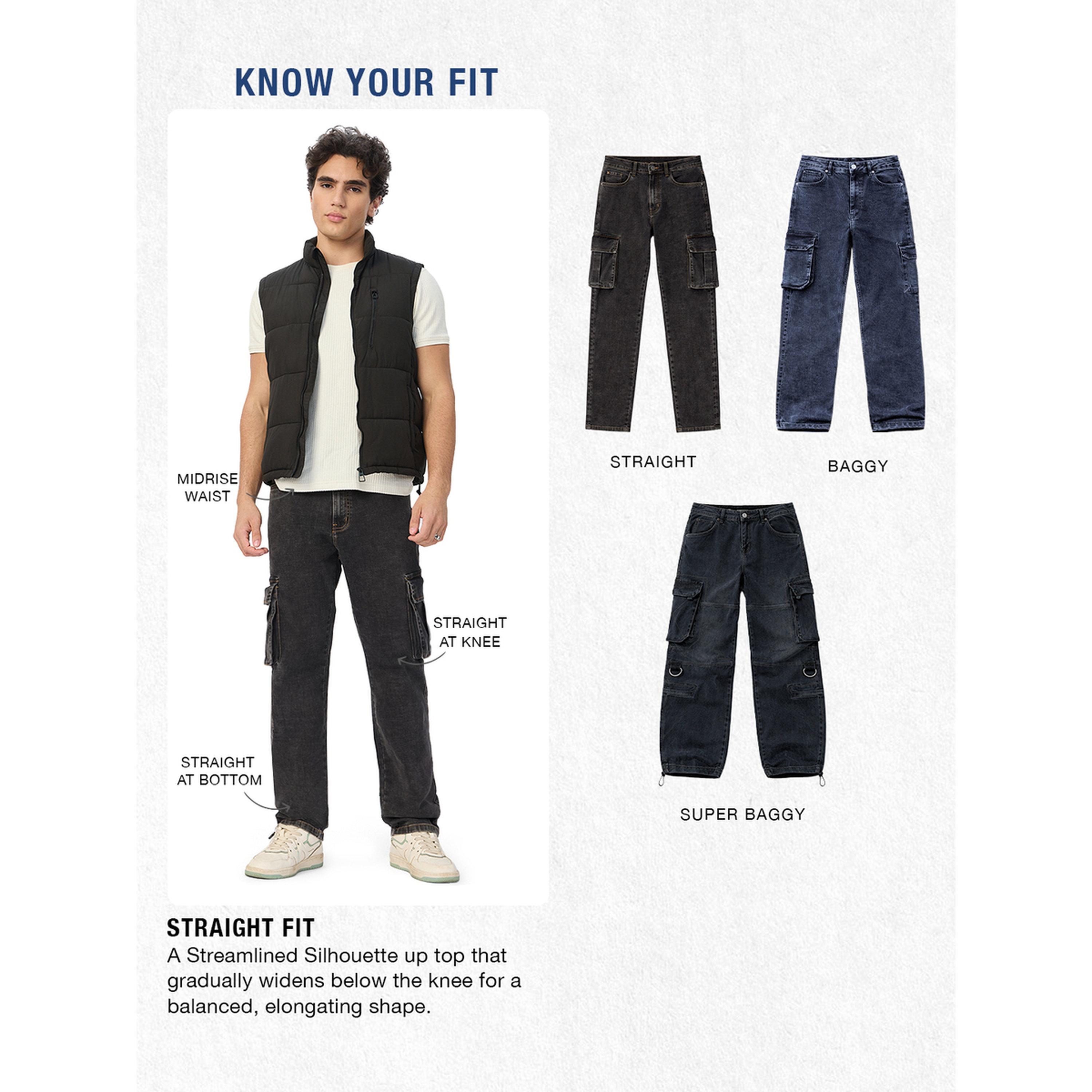 The Souled Store X Styli Men Dark Green Straight Fit Cargo Jeans-men-clothing-jeans-image-6