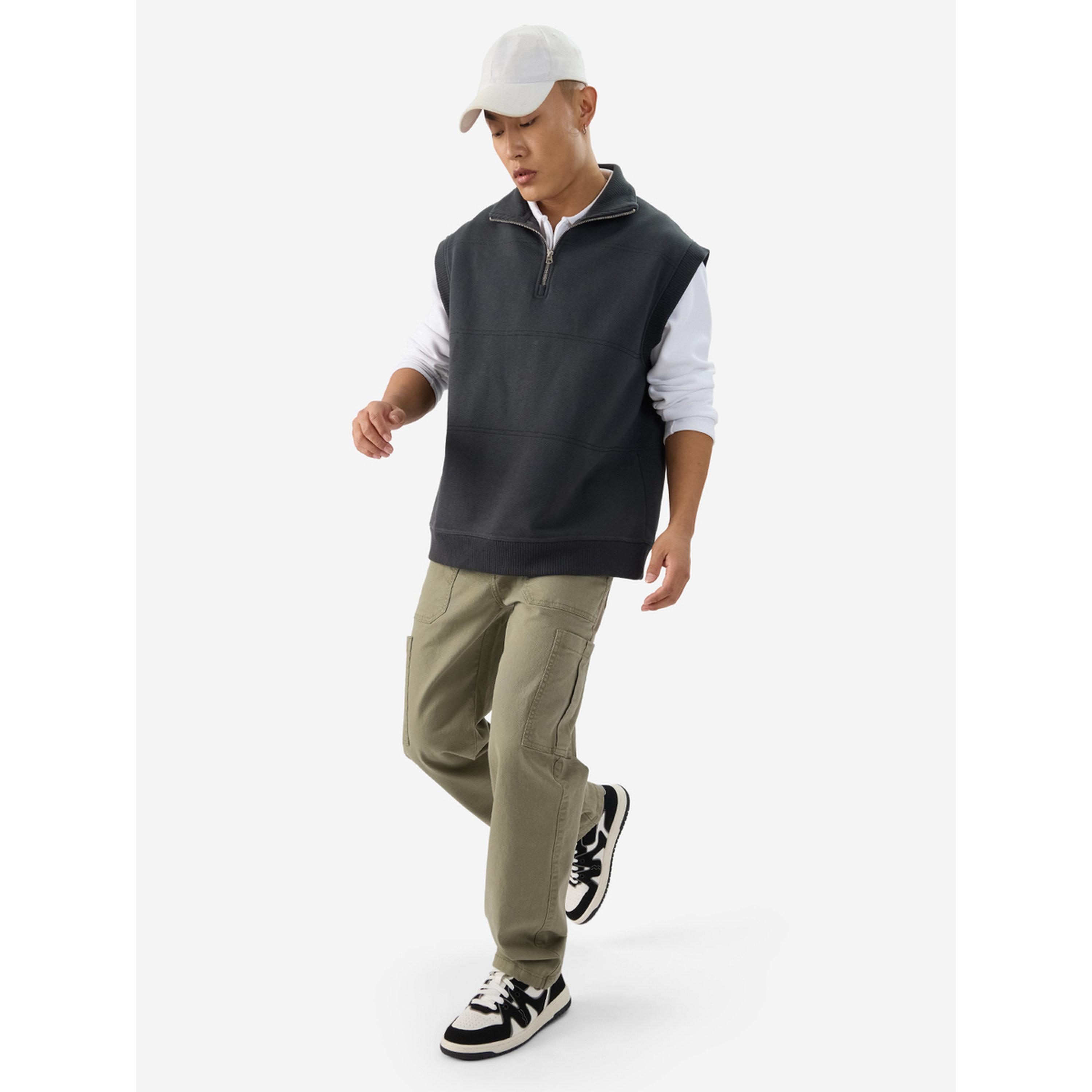The Souled Store X Styli Men Olive Plain Straight Fit Jeans-men-clothing-jeans-image-2