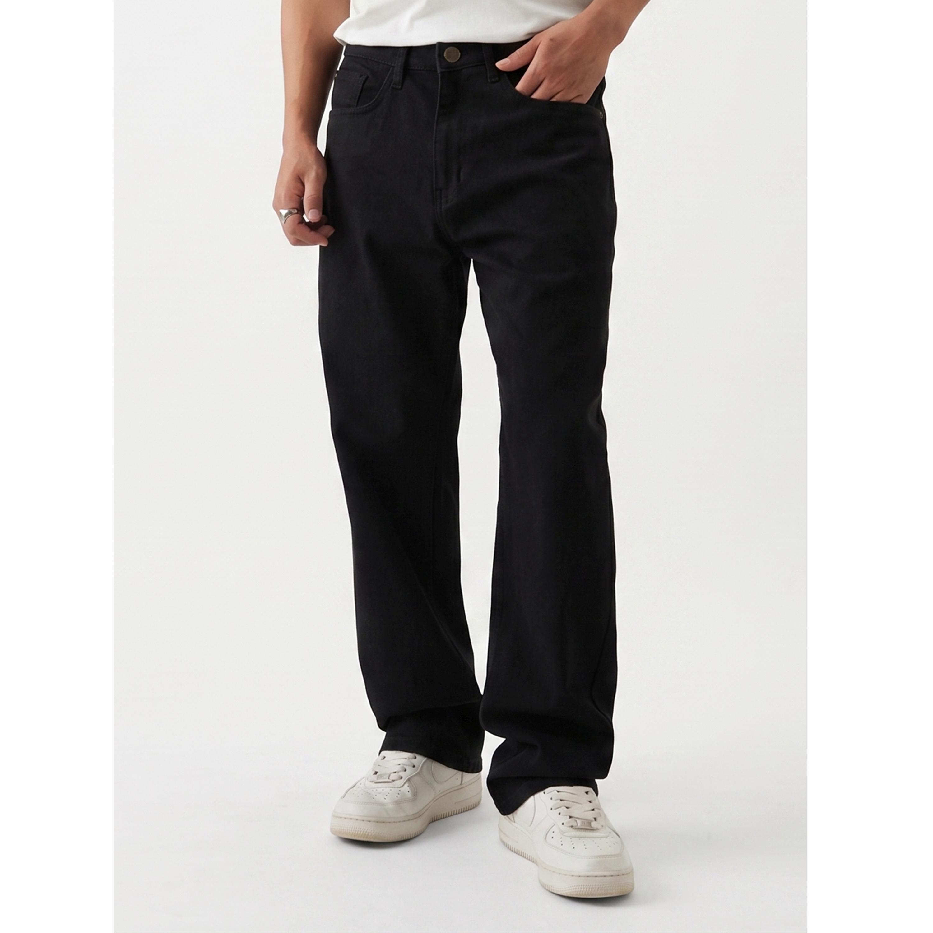 جينز كلاسيكي رجالي أسود بقصة مستقيمة-men-clothing-jeans-image-1