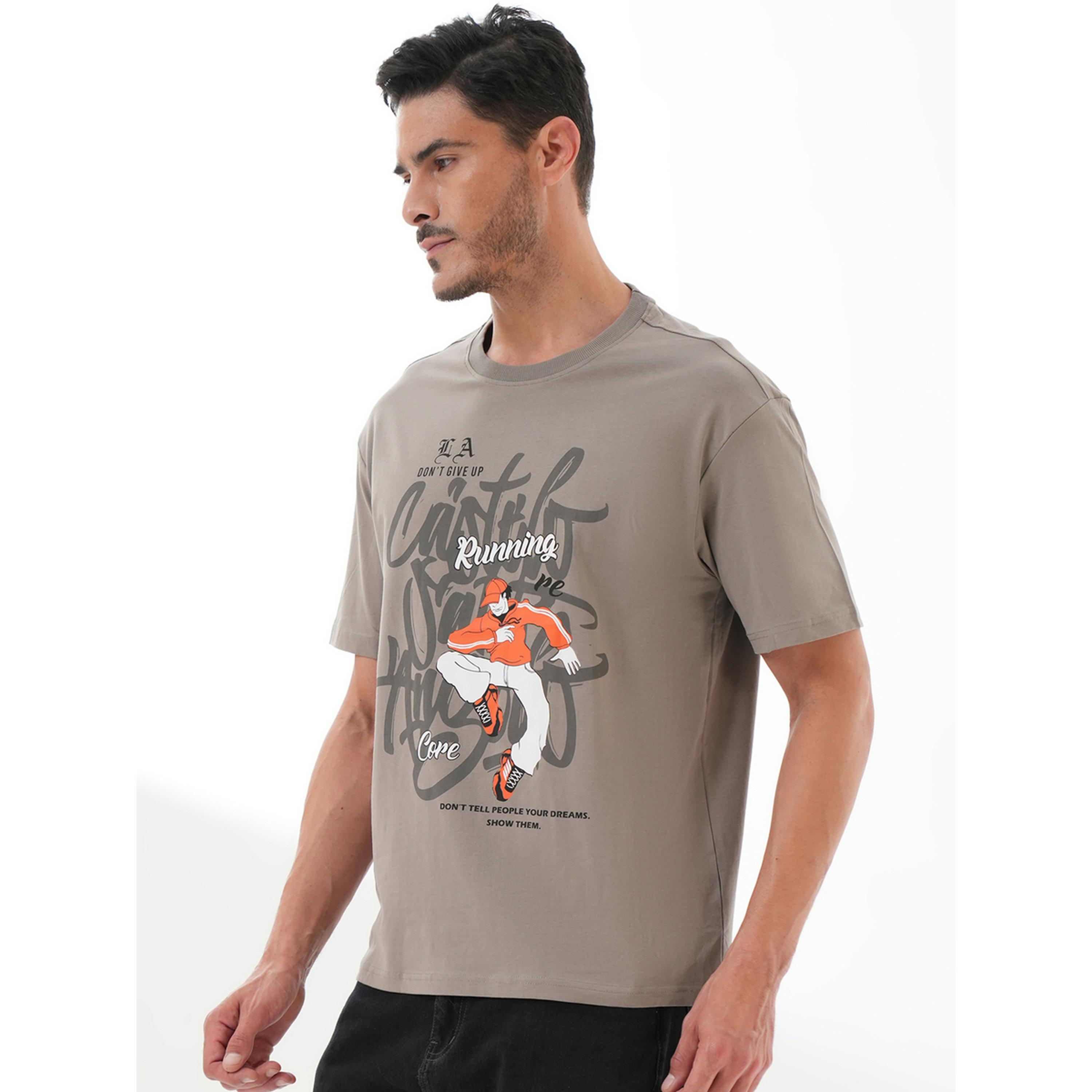 تيشيرت بأكمام قصيرة وياقة دائرية وطبعة رسومات باللون الرمادي-men-clothing-tshirtsandpolos-tshirts-image-3