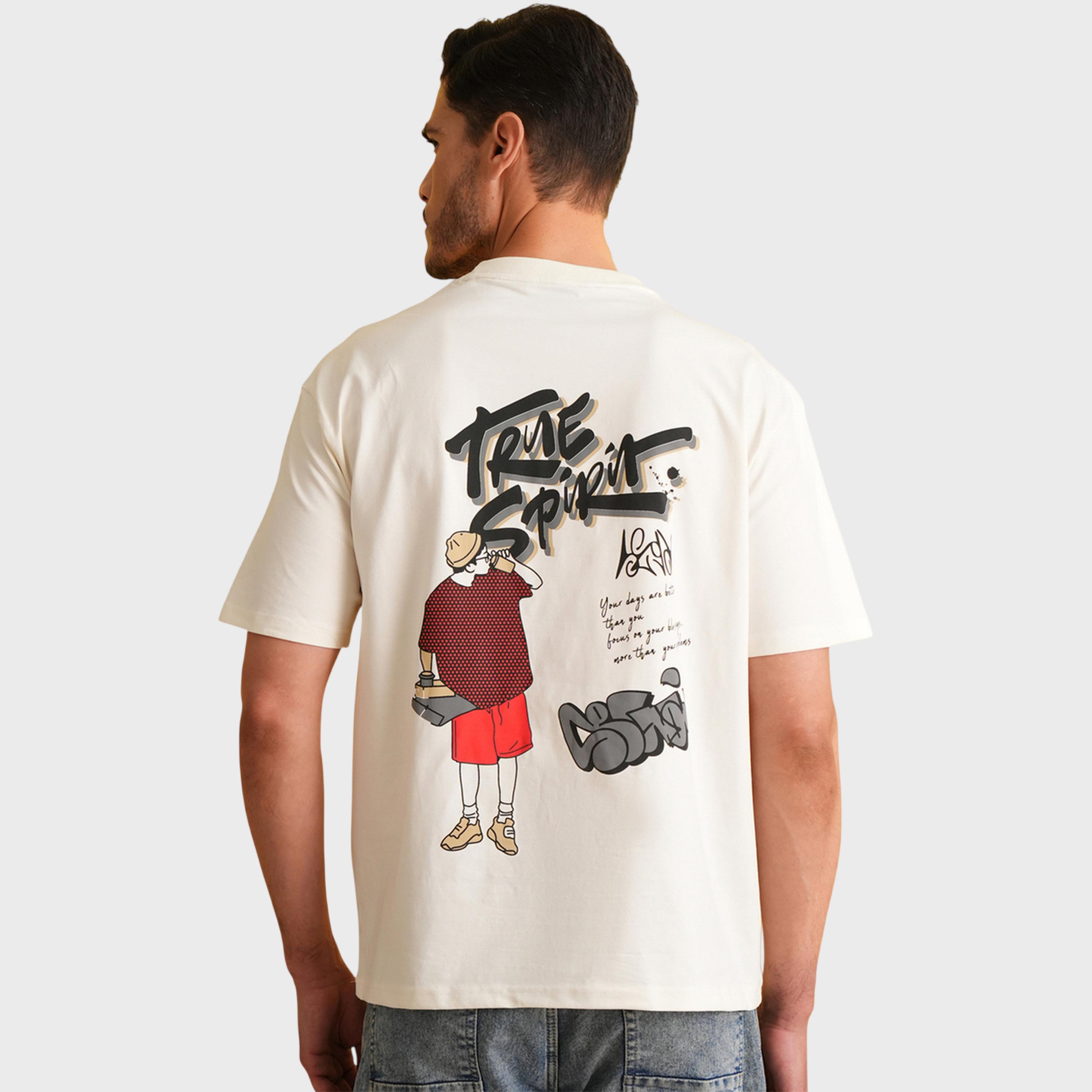 تيشيرت بأكمام قصيرة وياقة دائرية وطبعة رسومات باللون الأبيض-men-clothing-tshirtsandpolos-tshirts-image-5