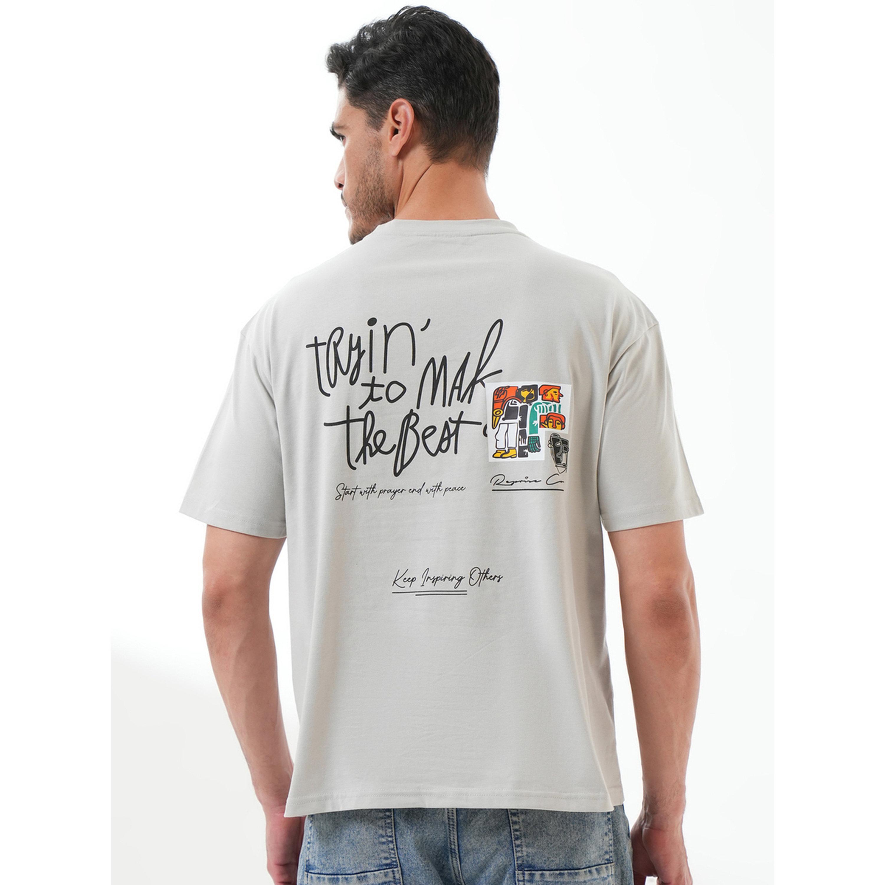 تيشيرت بأكمام قصيرة وياقة دائرية وطبعة رسومات باللون الرمادي-men-clothing-tshirtsandpolos-tshirts-image-5