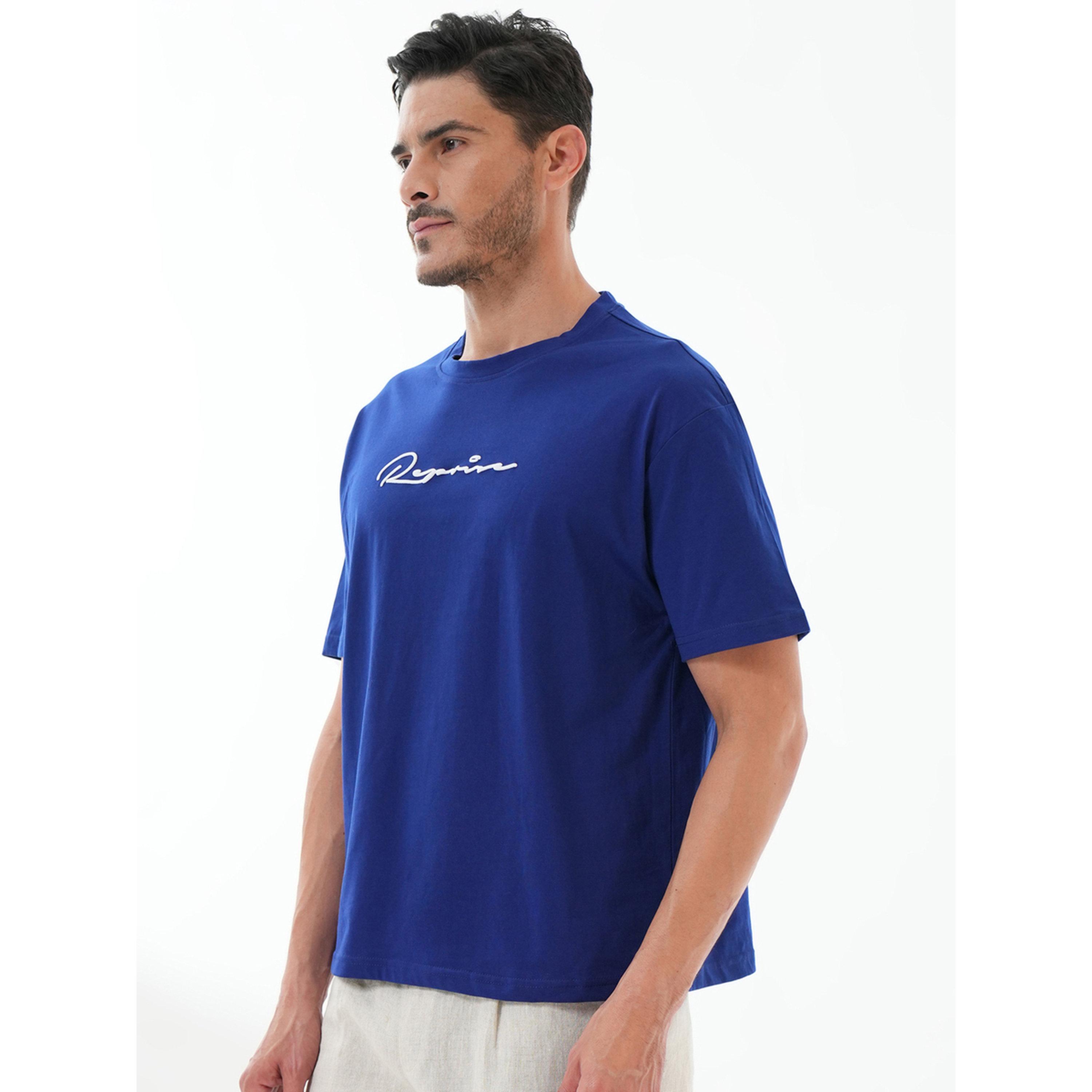 تيشيرت بأكمام قصيرة وياقة دائرية وطبعة رسومات باللون الأزرق-men-clothing-tshirtsandpolos-tshirts-image-3