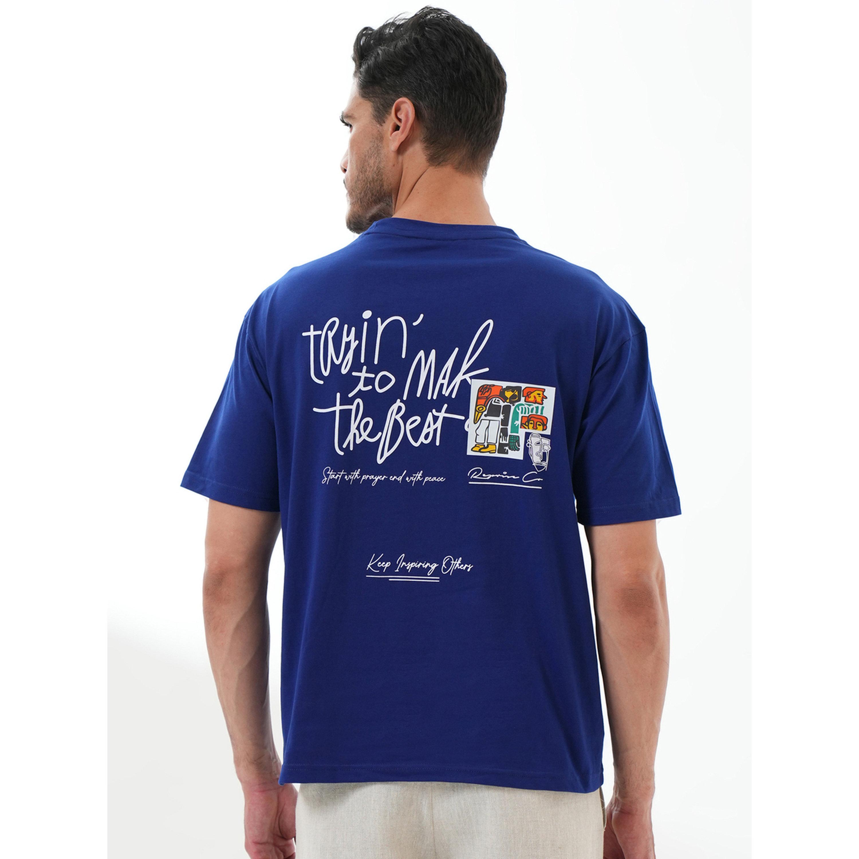 تيشيرت بأكمام قصيرة وياقة دائرية وطبعة رسومات باللون الأزرق-men-clothing-tshirtsandpolos-tshirts-image-5