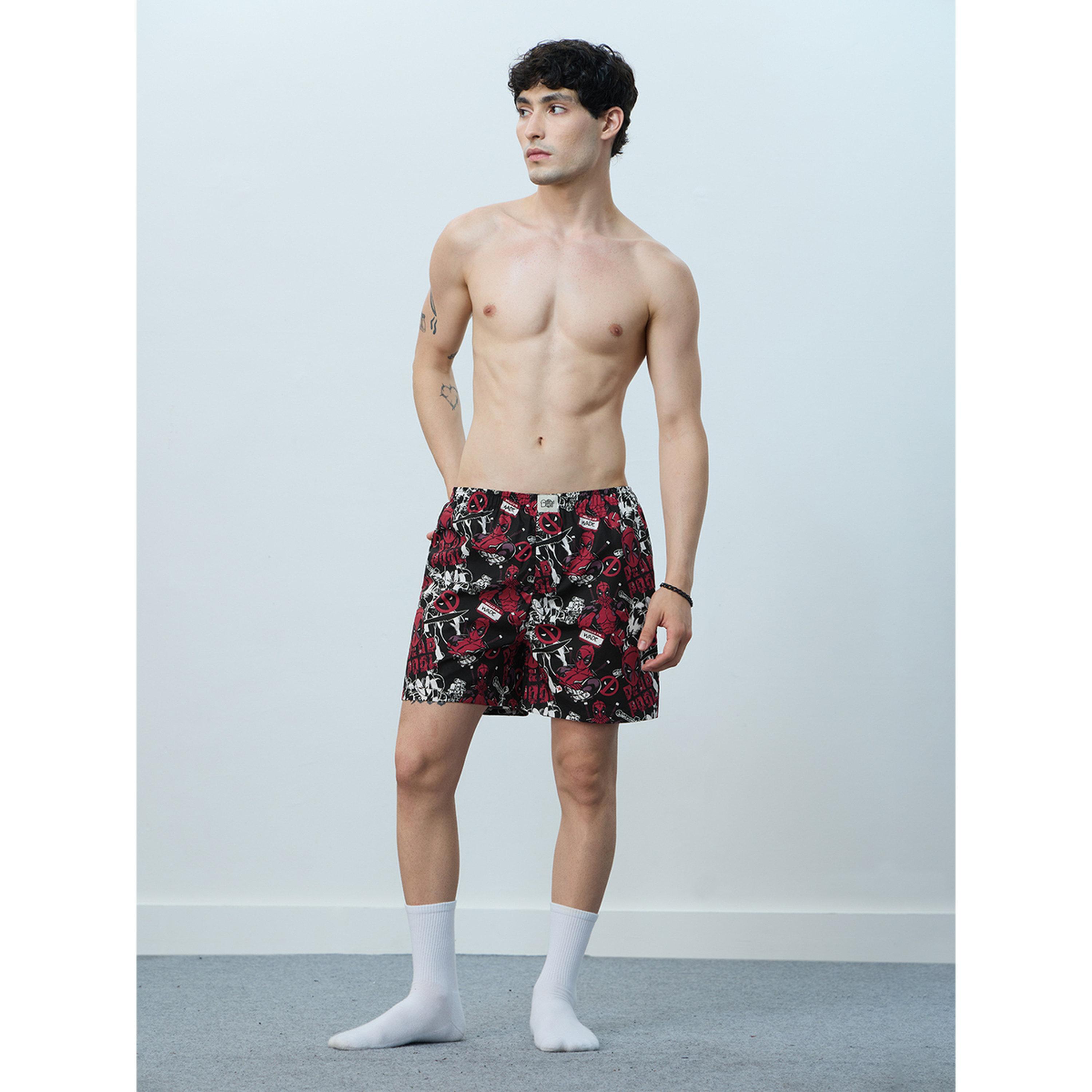 بوكسر قطن أسود مطبوع بديدبول-men-clothing-innerwear-underwear-image-2
