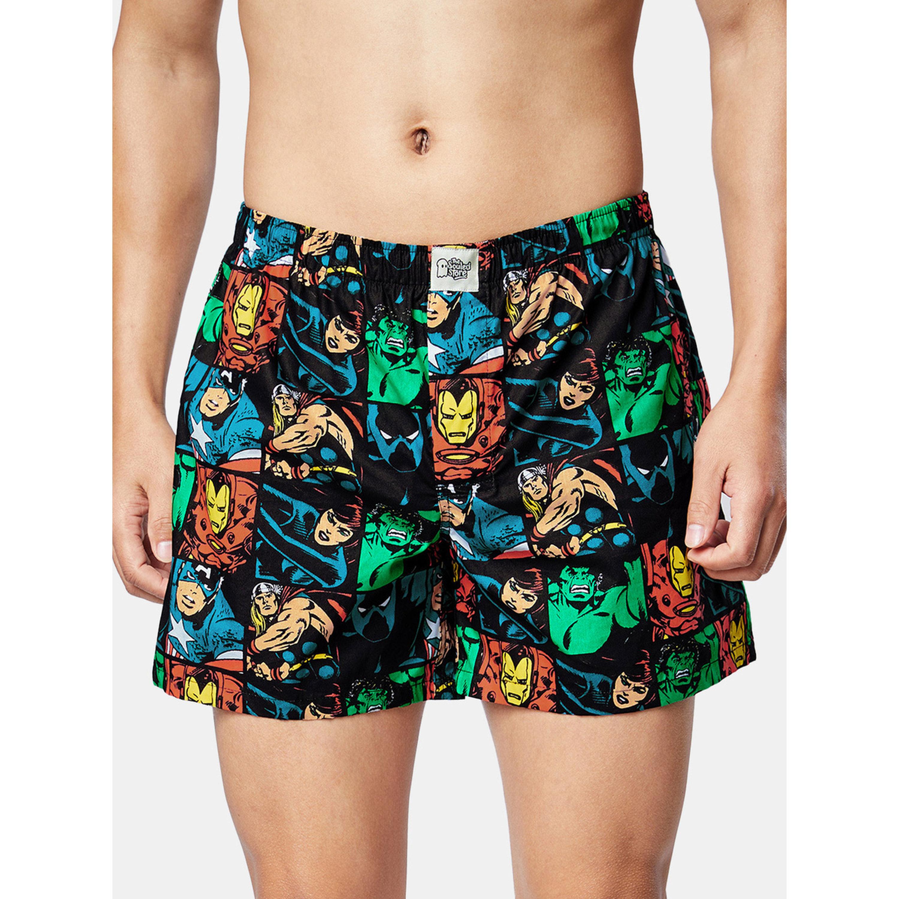 بوكسر أسود بطبعة مارفل كومكس-men-clothing-innerwear-underwear-image-1