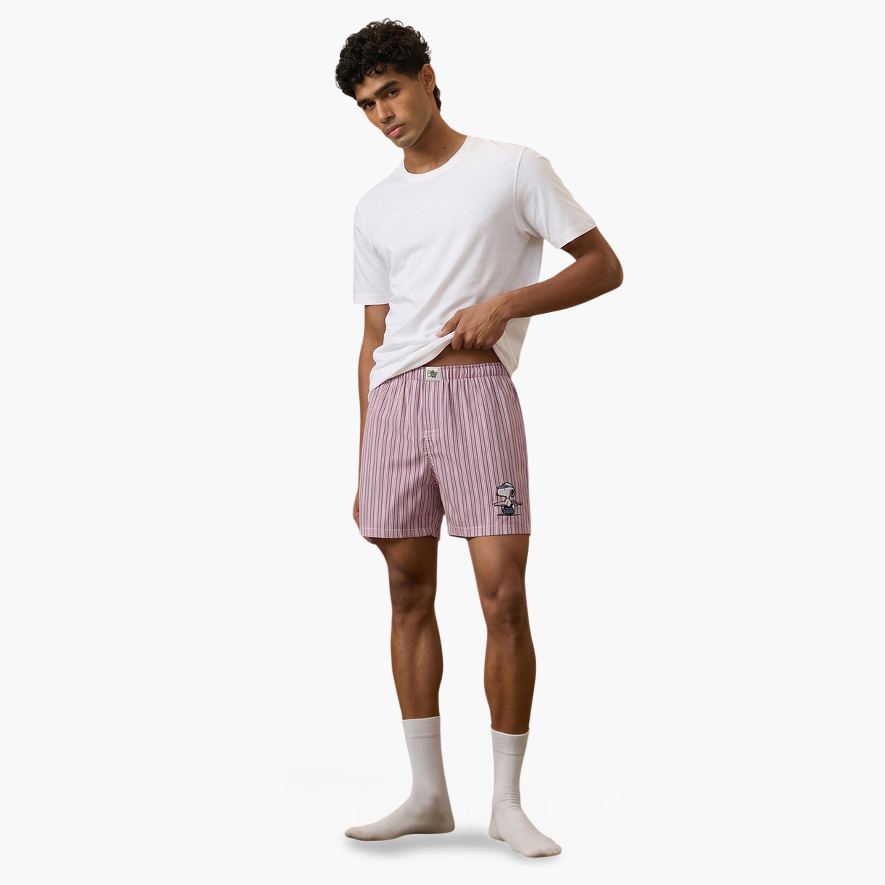 بوكسر رجالي وردي مخطط بتطريز سنوبي-men-clothing-innerwear-underwear-image-2
