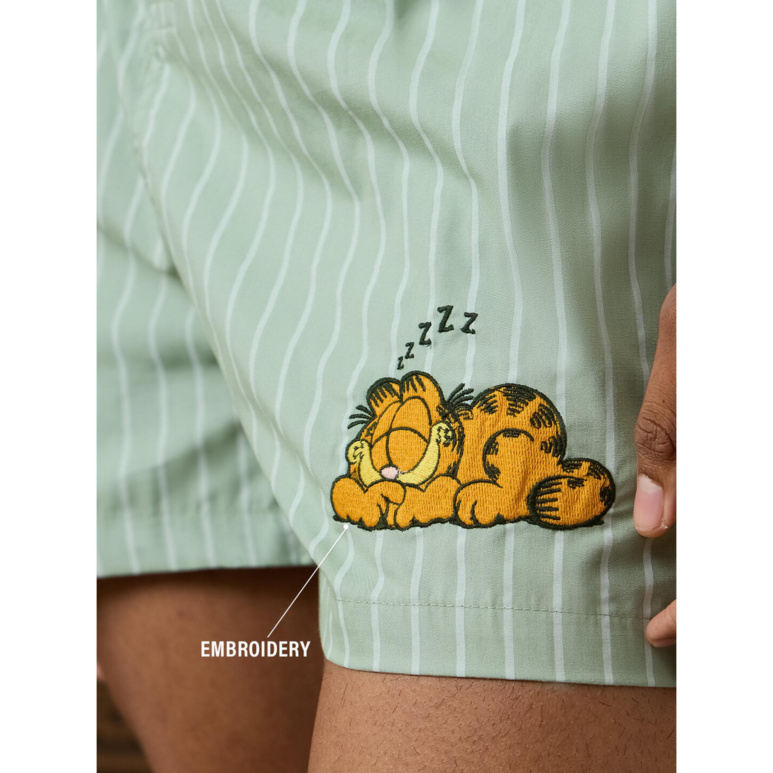 The Souled Store X Styli Men Green Striped Garfield Sleepy Boxers-men-clothing-innerwear-underwear-image-3