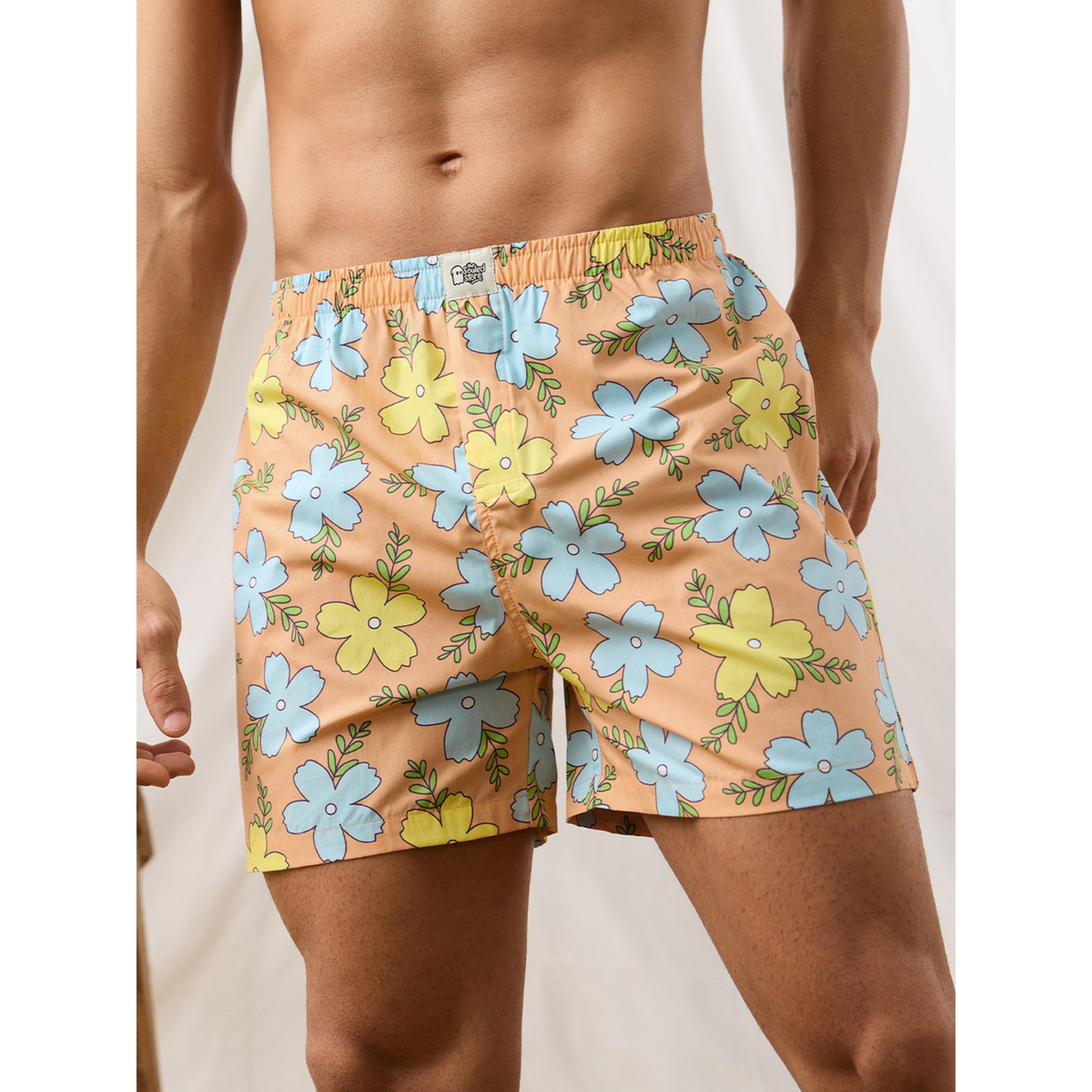 بوكسر رجالي خوخي بطبعة زهور-men-clothing-innerwear-underwear-image-1