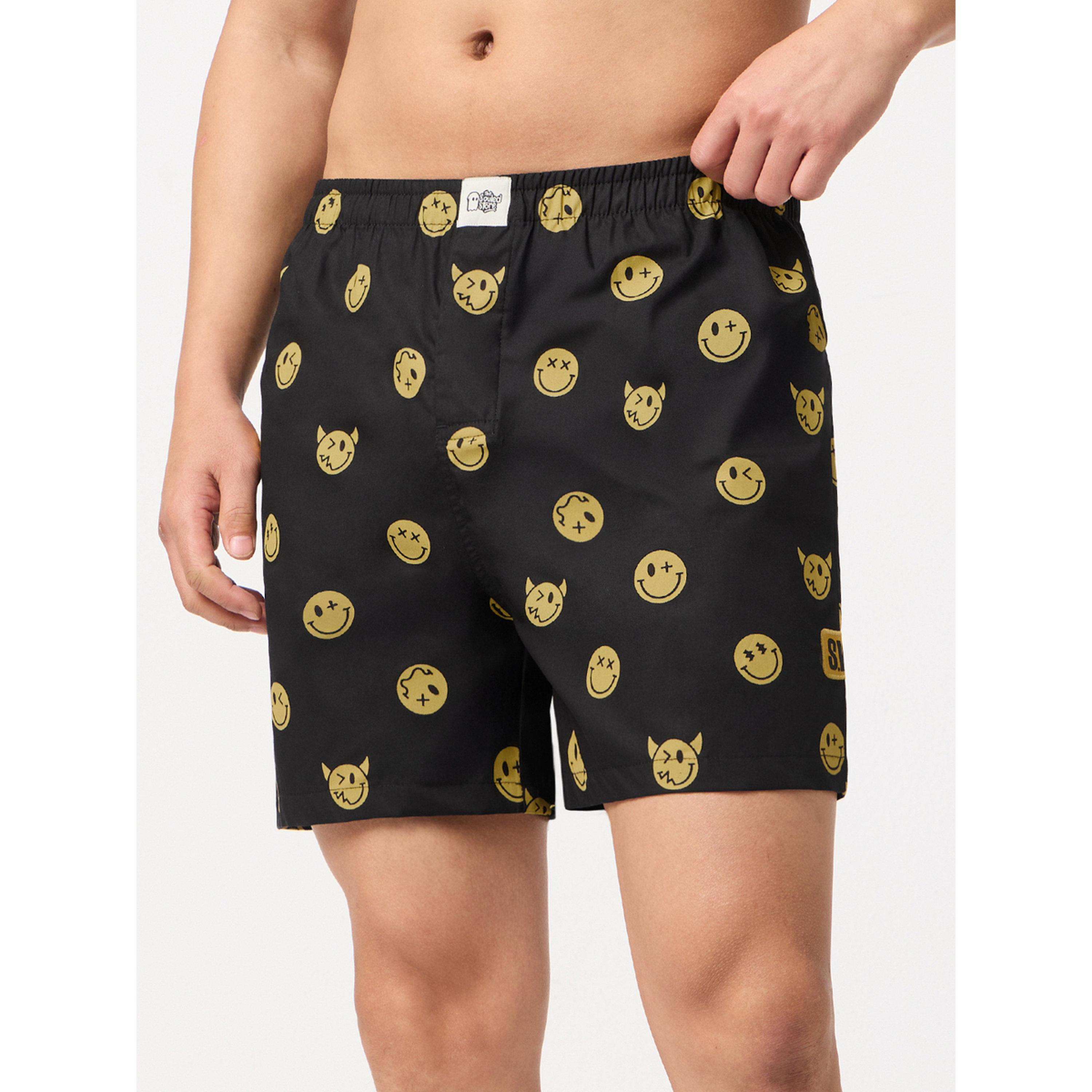 بوكسر رجالي أسود بطبعة وجوه ضاحكة-men-clothing-innerwear-underwear-image-1