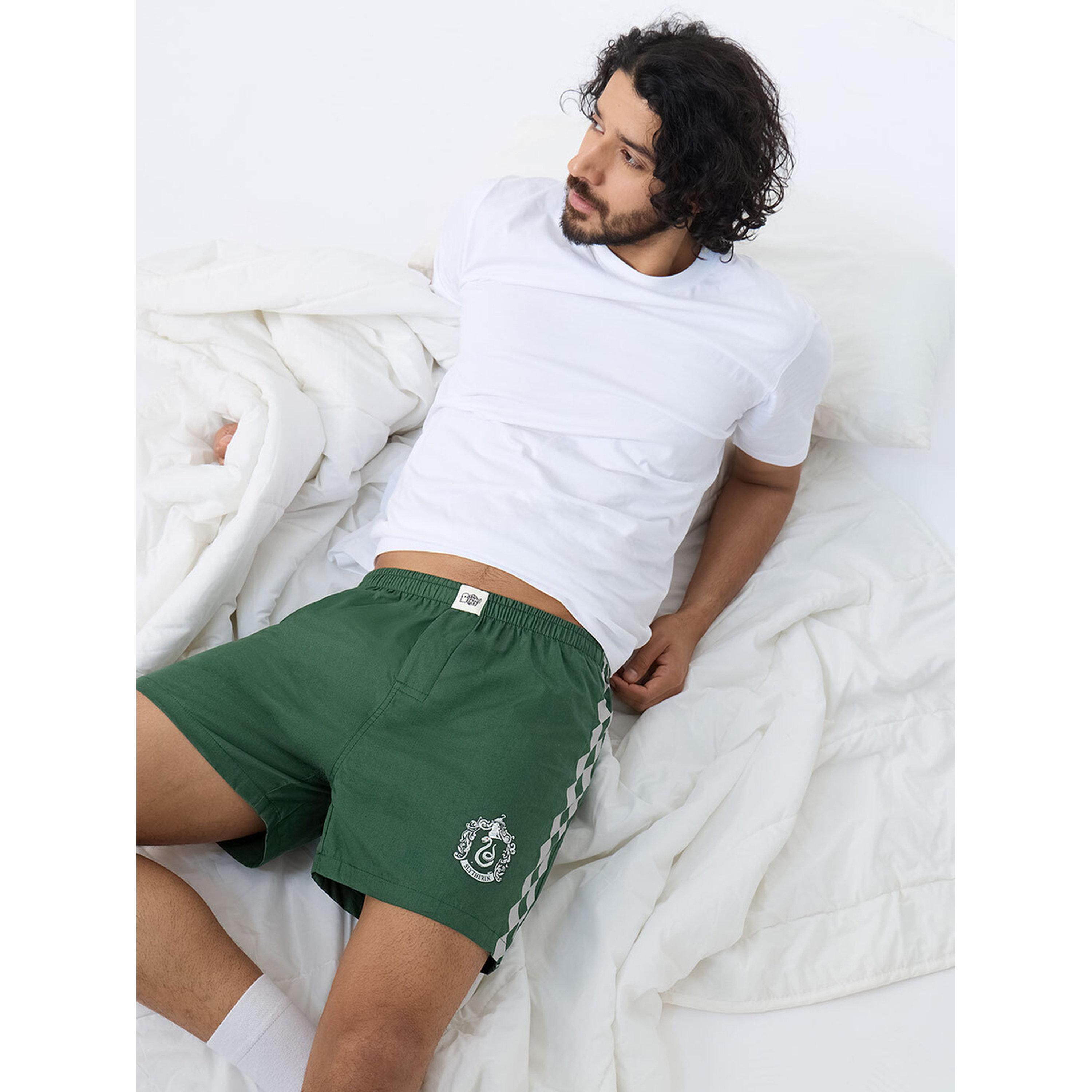 شورت بوكسر رجالي أخضر بطبعة سليذرين هاوس-men-clothing-innerwear-underwear-image-4