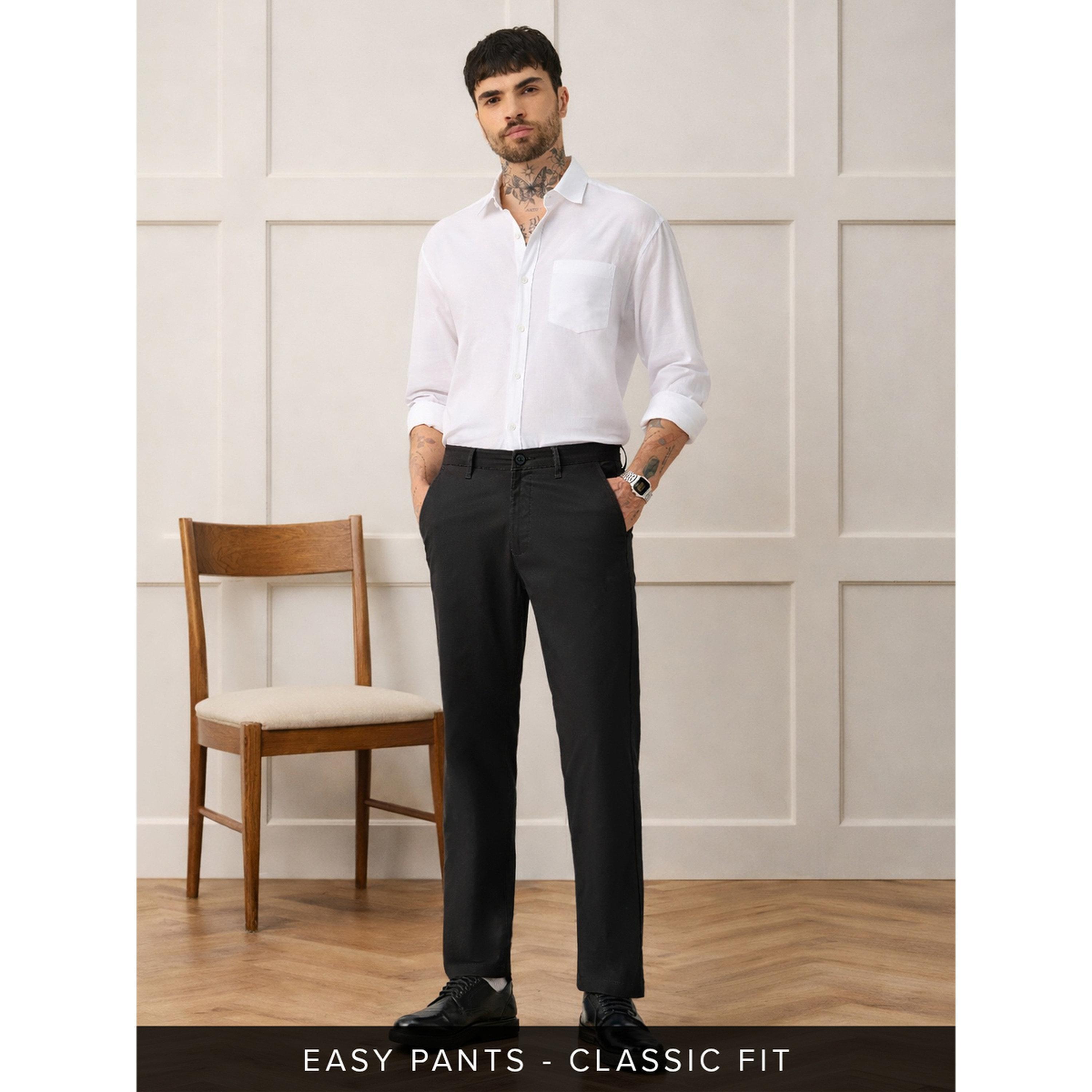 بنطال بقصة كلاسيكية للرجال باللون الأسود-men-clothing-trousersandchinos-trousers-image-2