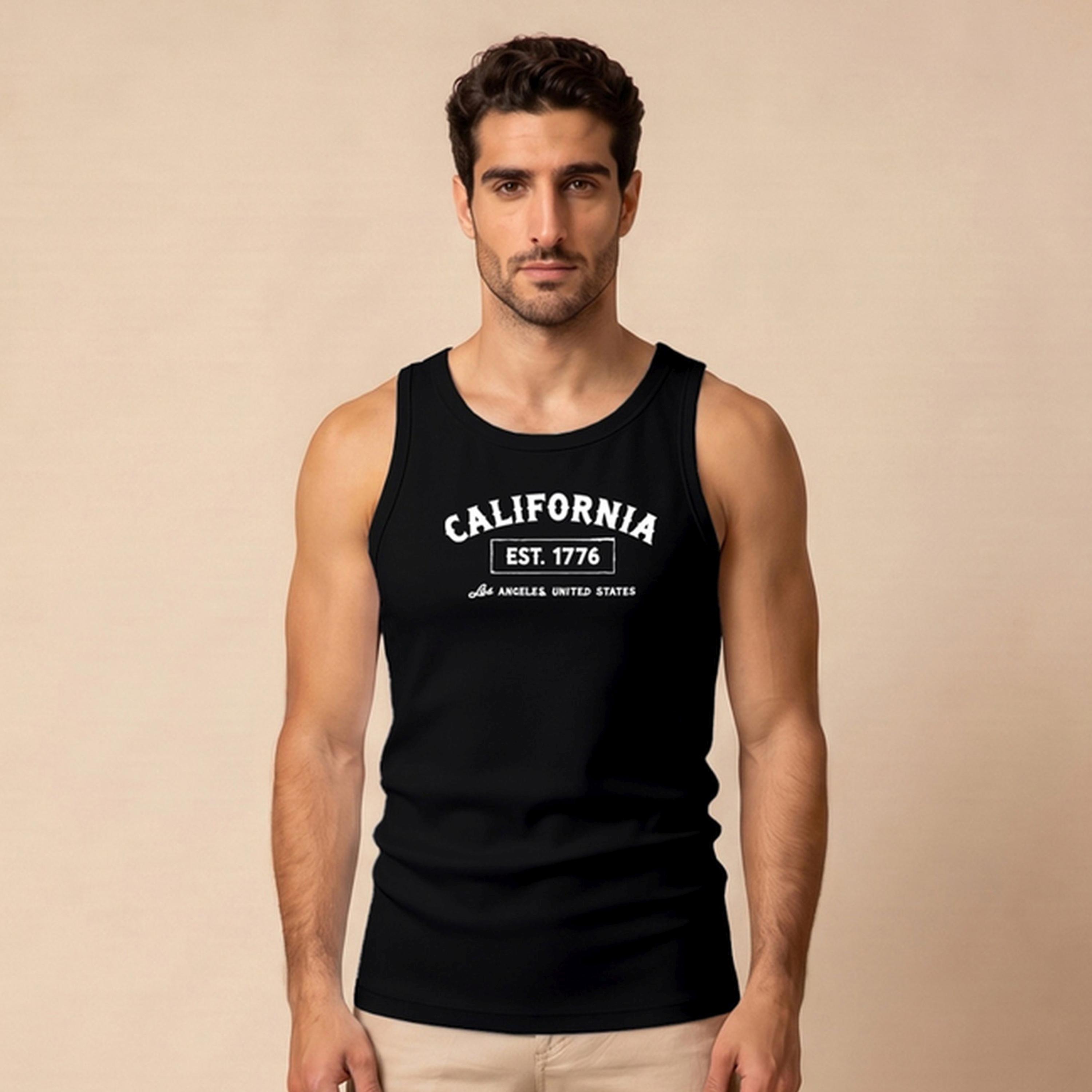 Take Two Black Graphic Print Regular Fit Tank Top-men-clothing-tshirtsandpolos-vests-image-1