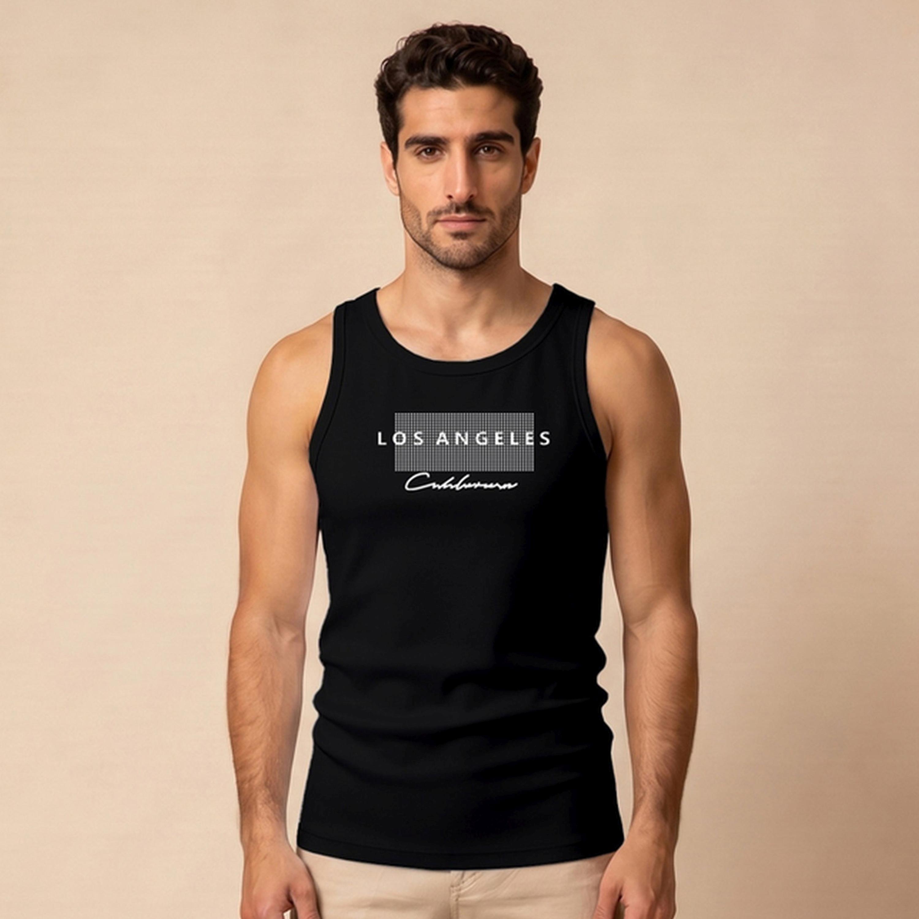Take Two Black Graphic Print Regular Fit Tank Top-men-clothing-tshirtsandpolos-vests-image-1