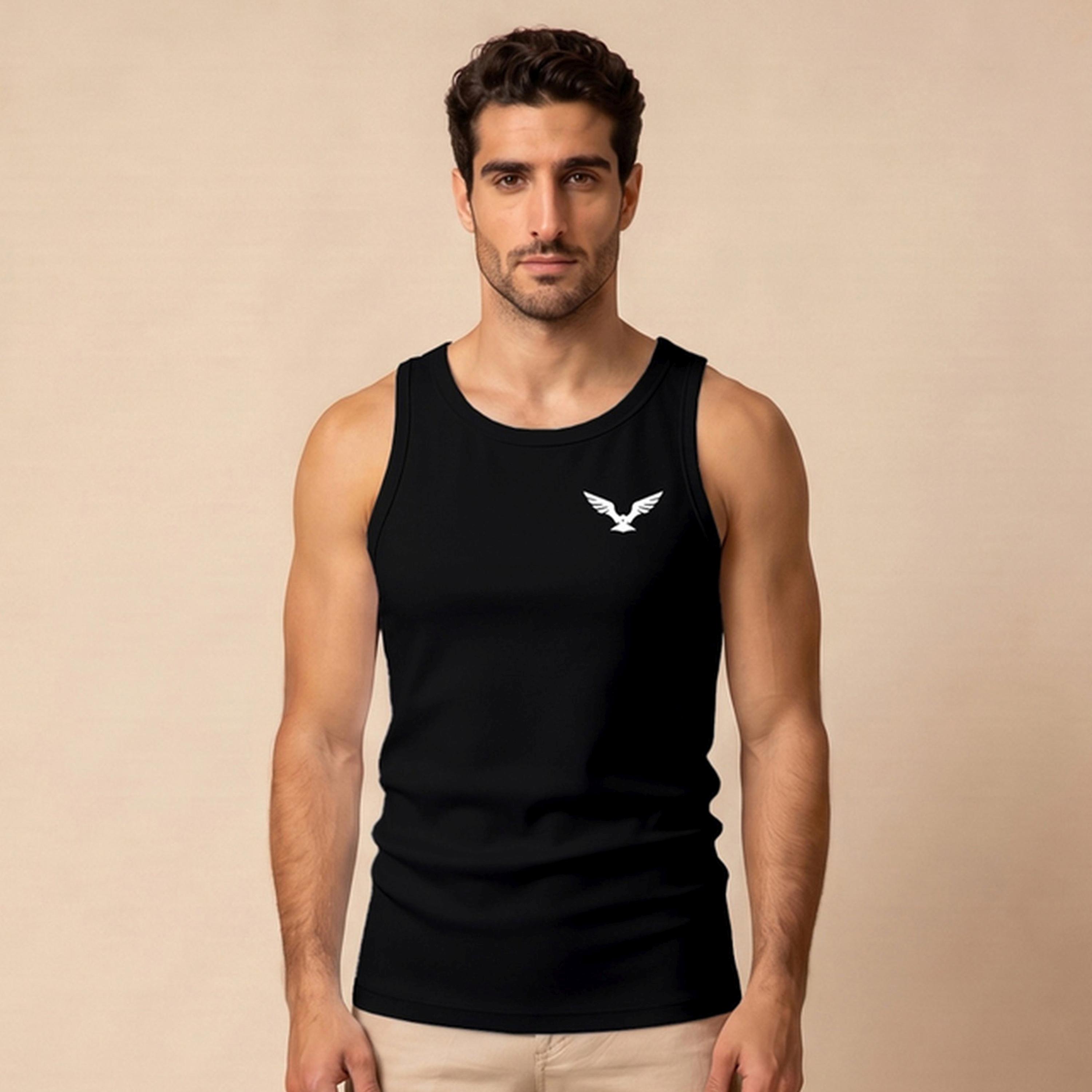 Take Two Black Graphic Print Regular Fit Tank Top-men-clothing-tshirtsandpolos-vests-image-1