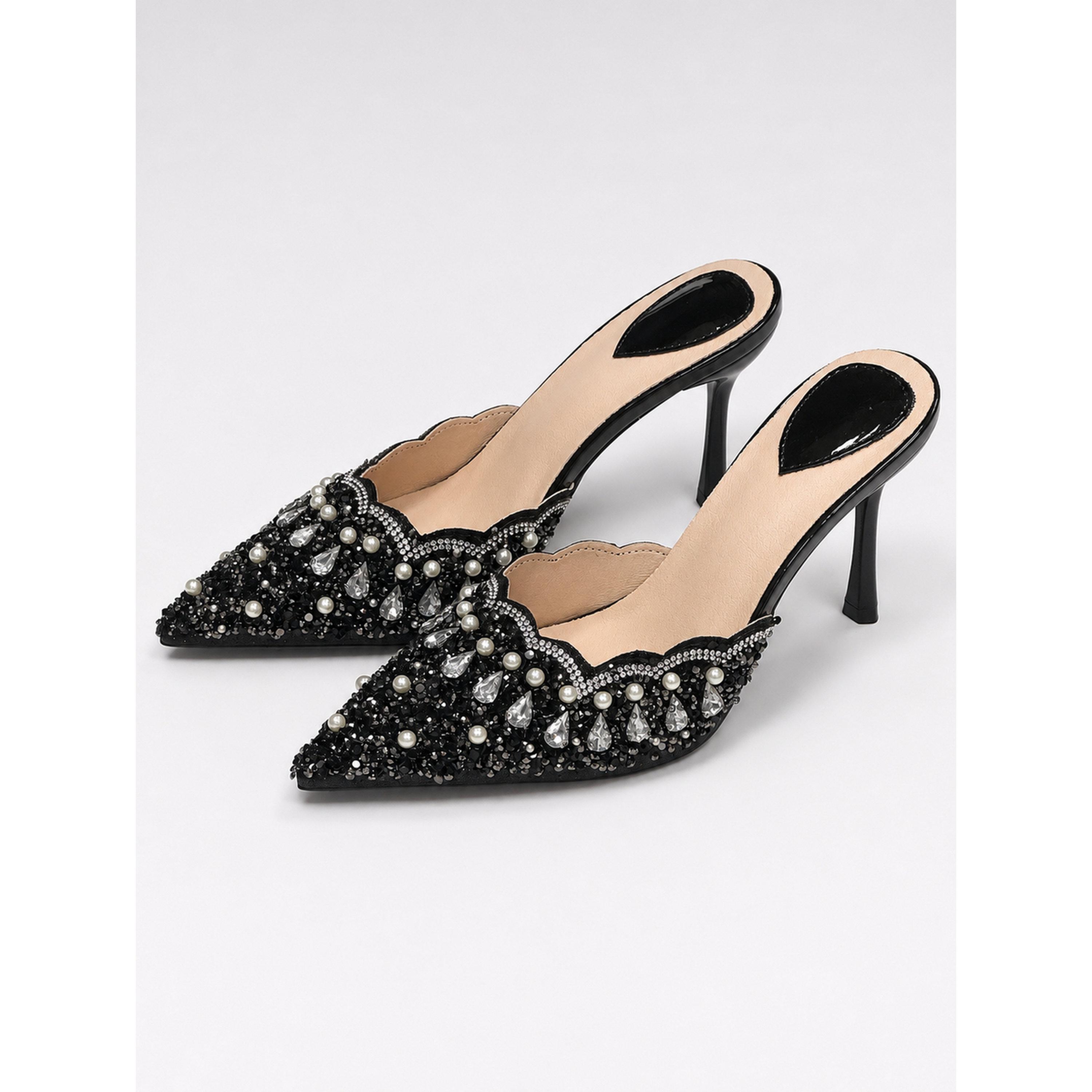Take Two Black Embellished Stiletto Heels-women-shoes-heels-image-1