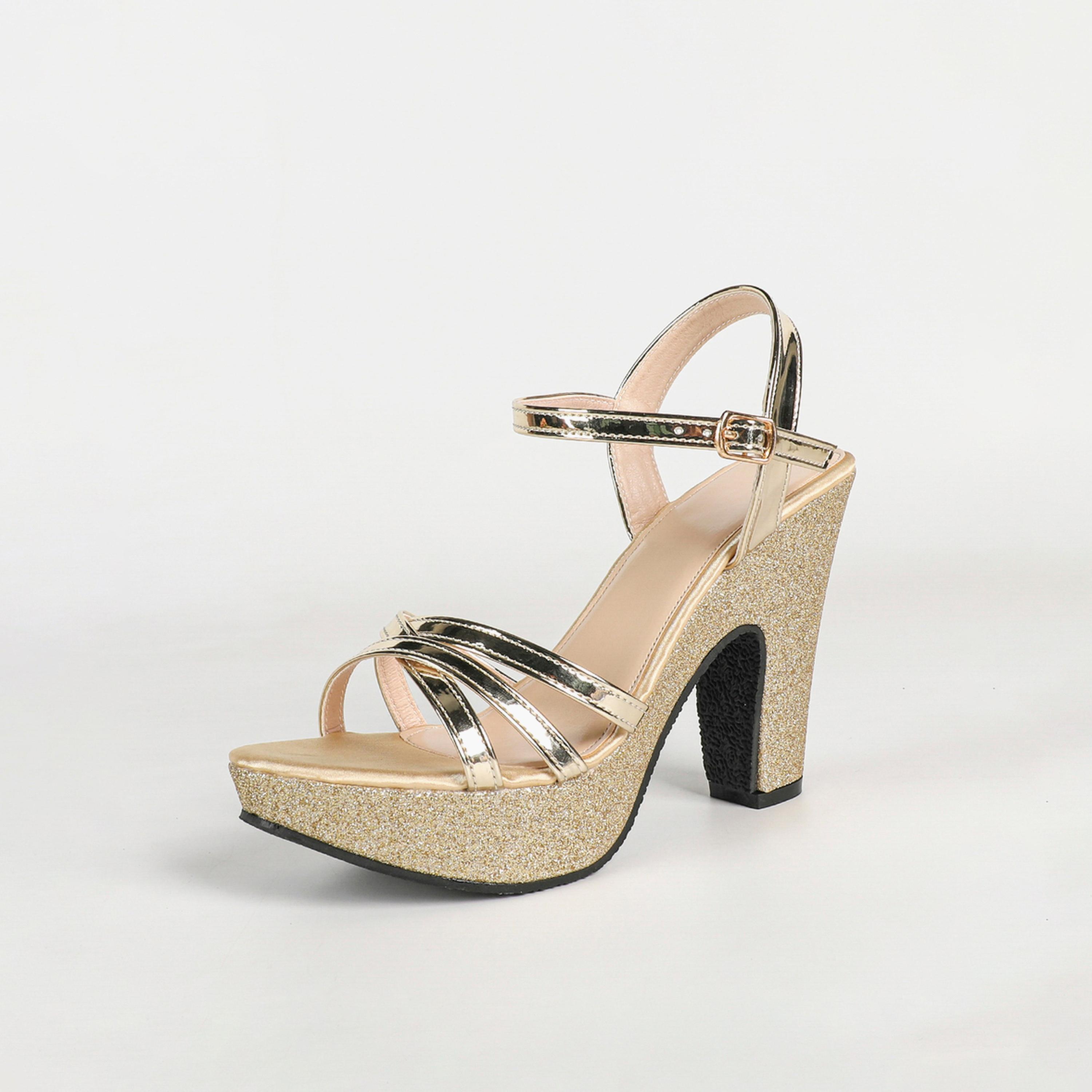 Take Two Gold Glitter Platform Block Heel Sandals-women-shoes-sandals-heeled-image-1