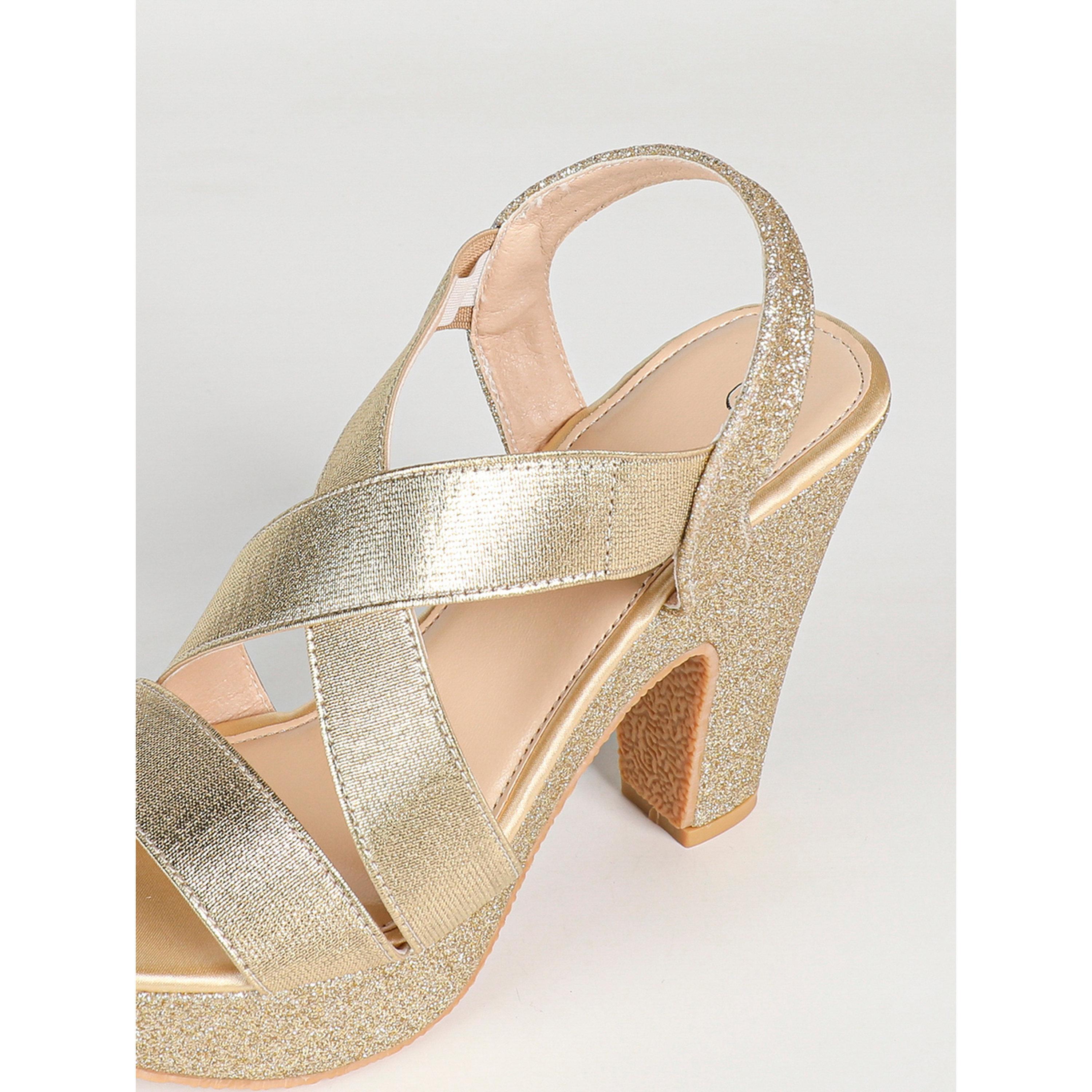 Take Two Gold Glitter Platform High Heel Sandals-women-shoes-sandals-heeled-image-4