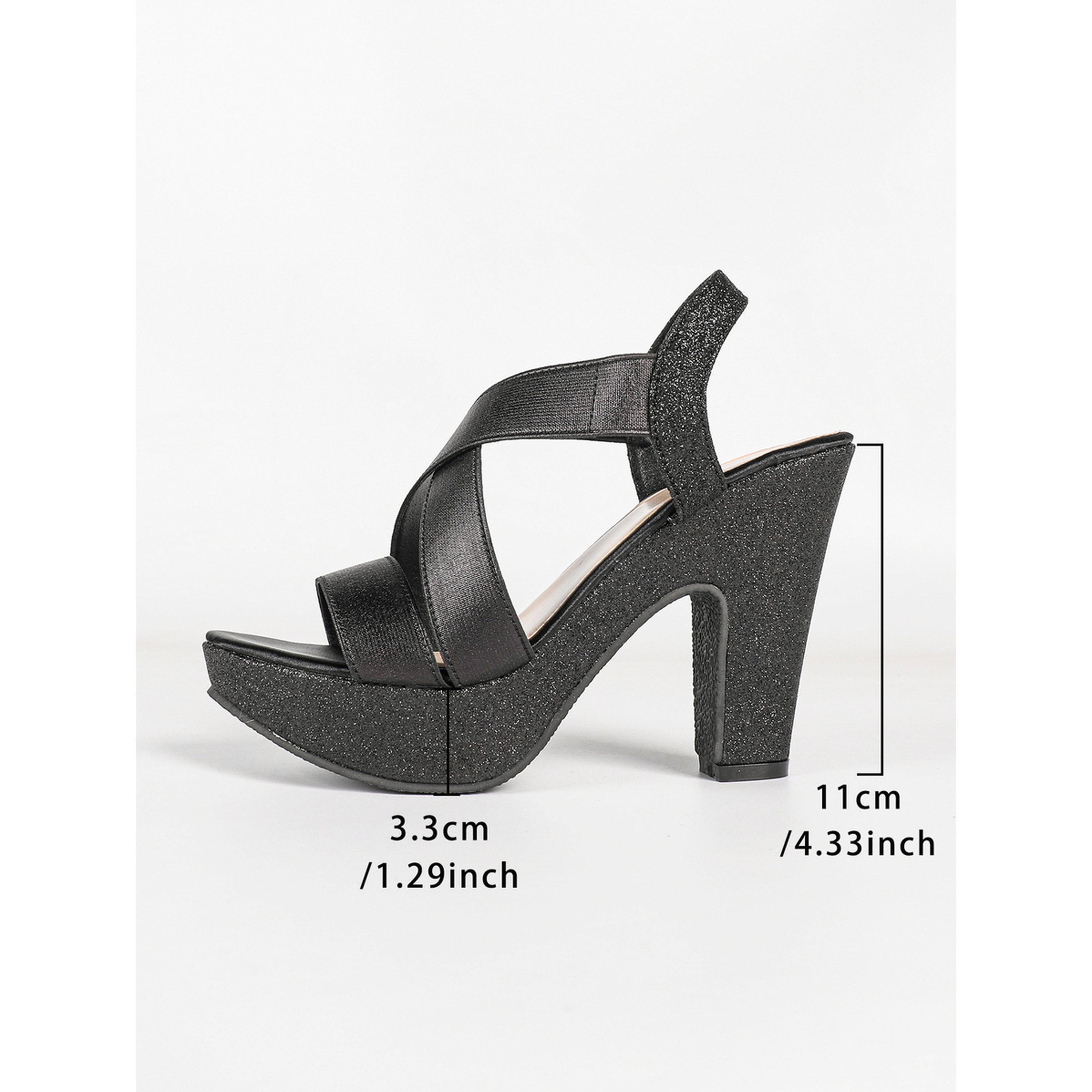 Take Two Black Glitter Platform Block Heel Sandals-women-shoes-sandals-heeled-image-3