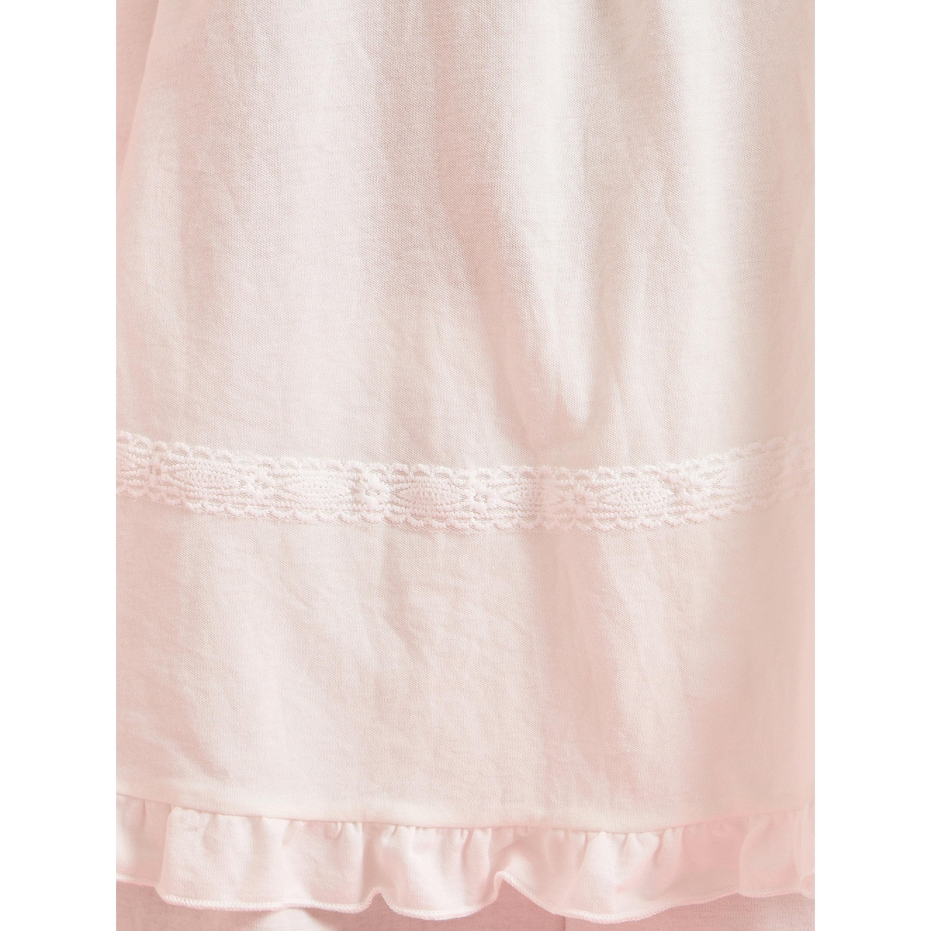 طقم بيجاما من بنطال وبلوزة بتفاصيل كشكشة سادة باللون الأبيض-women-clothing-nightwear-pyjamas-longsets-image-5