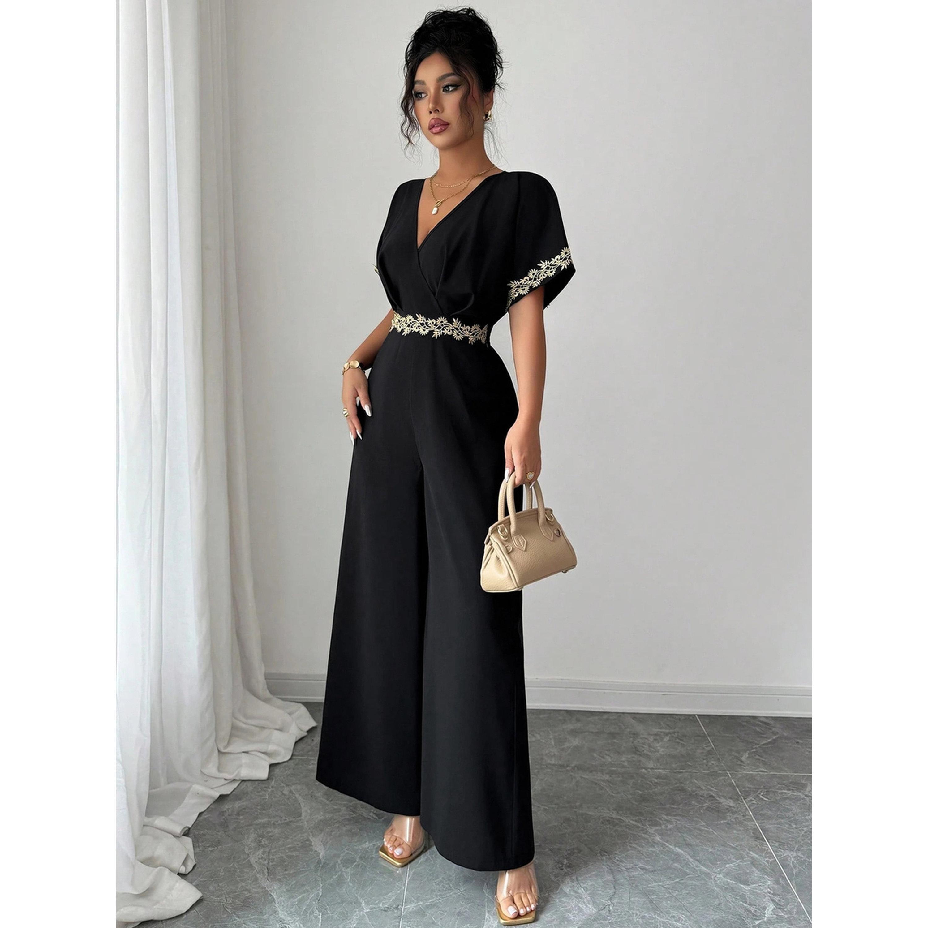 Take Two Elegant Black Wide-Leg Jumpsuit with Gold Embroidery-women-clothing-jumpsuits-image-2