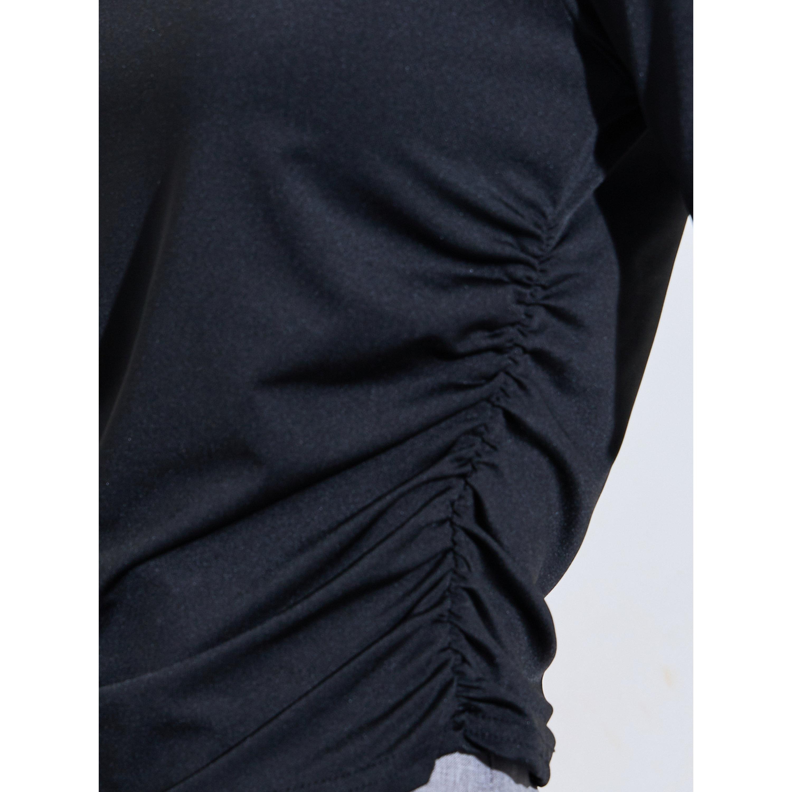 Styli Pack of 2 - Multi-Color Solid Side Ruched Details Fitted T-Shirts-women-clothing-tshirts-image-5